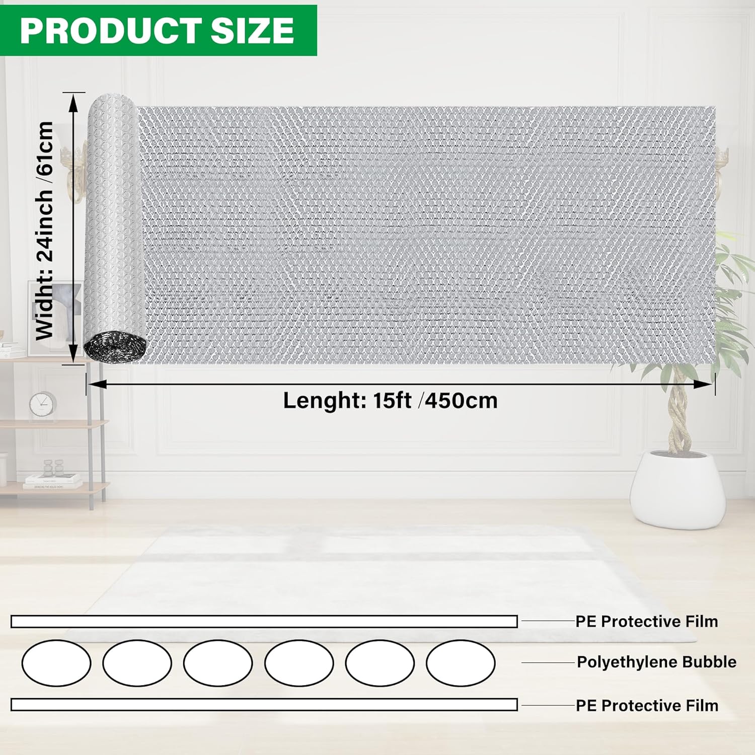 24IN x 15FT Insulation Roll & 10 x 12 FT Shade Cloth 40%