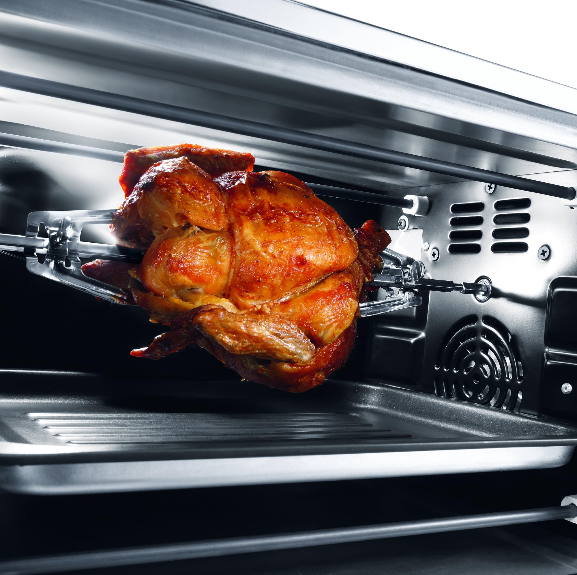 De'Longhi EO20792 Forno Elettrico 20 Litri 1300W con Spegnimento Automatico, 7 Funzioni Cottura, Timer, Spiedo Girarrosto, Porta Doppio Vetro