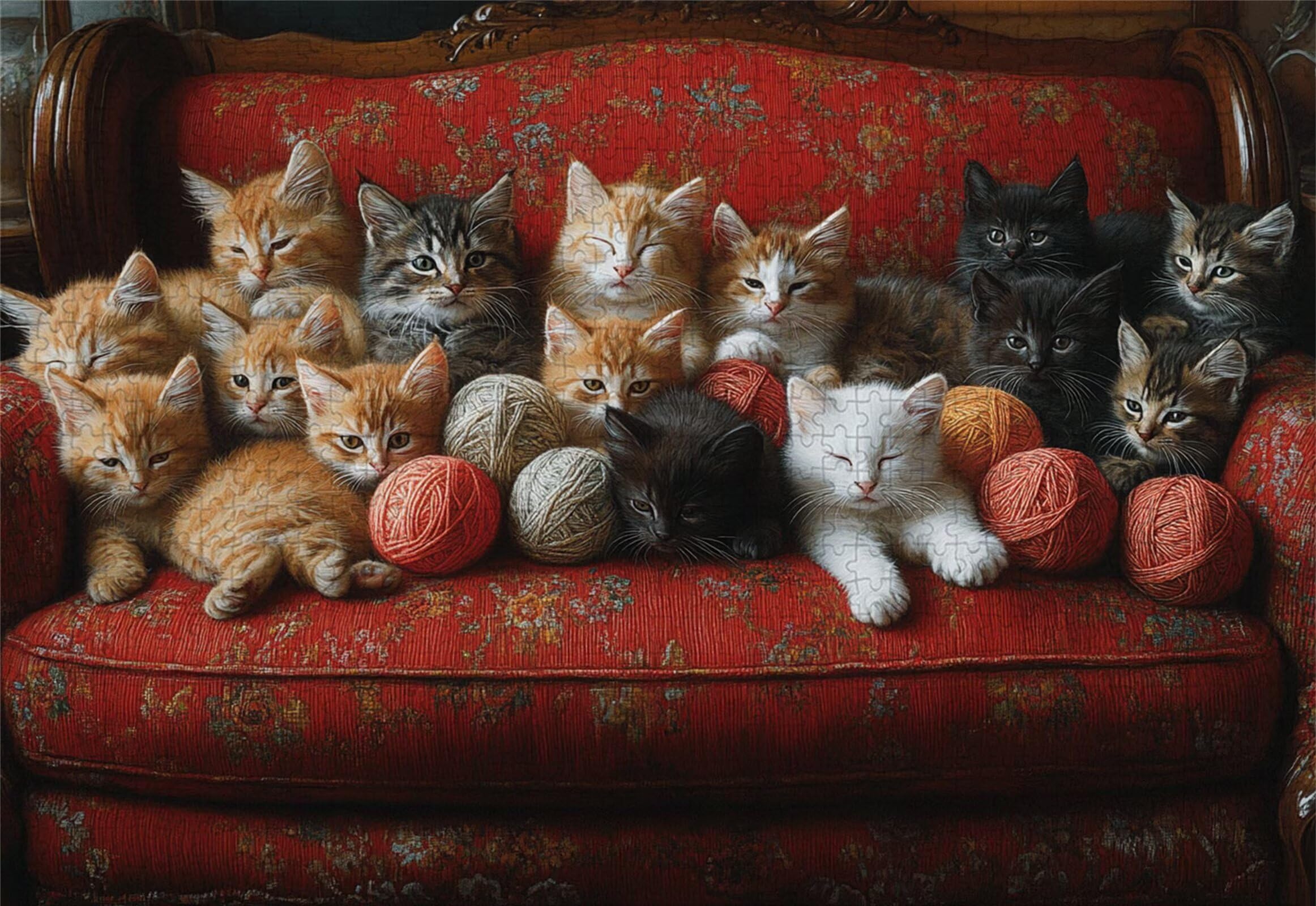 Puzzle 2000 Teile Erwachsene Katze 100x70cm,2000pcs Klassische Puzzles Tier Anspruchsvoll Jigsaw Spielzeug Puzzlespiel Lernspiel Impossible Holzpuzzle Geeignet für alle Altersgruppen Geschenk P-884