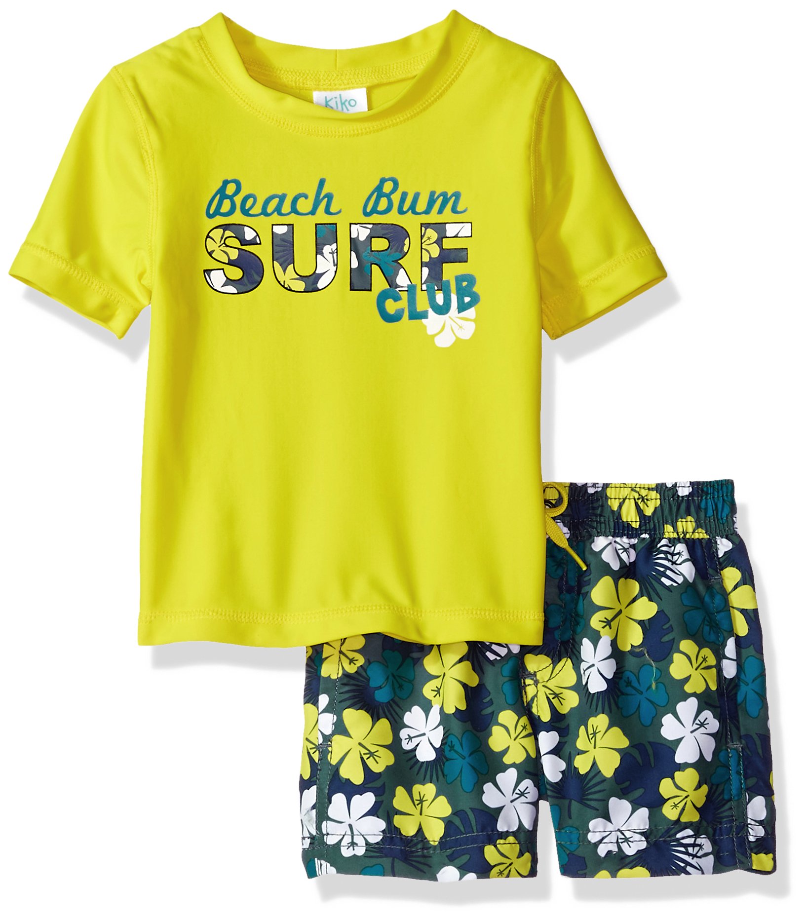 Boys' Swimsuit Set with Short Sleeve Rashguard Swim Shirt