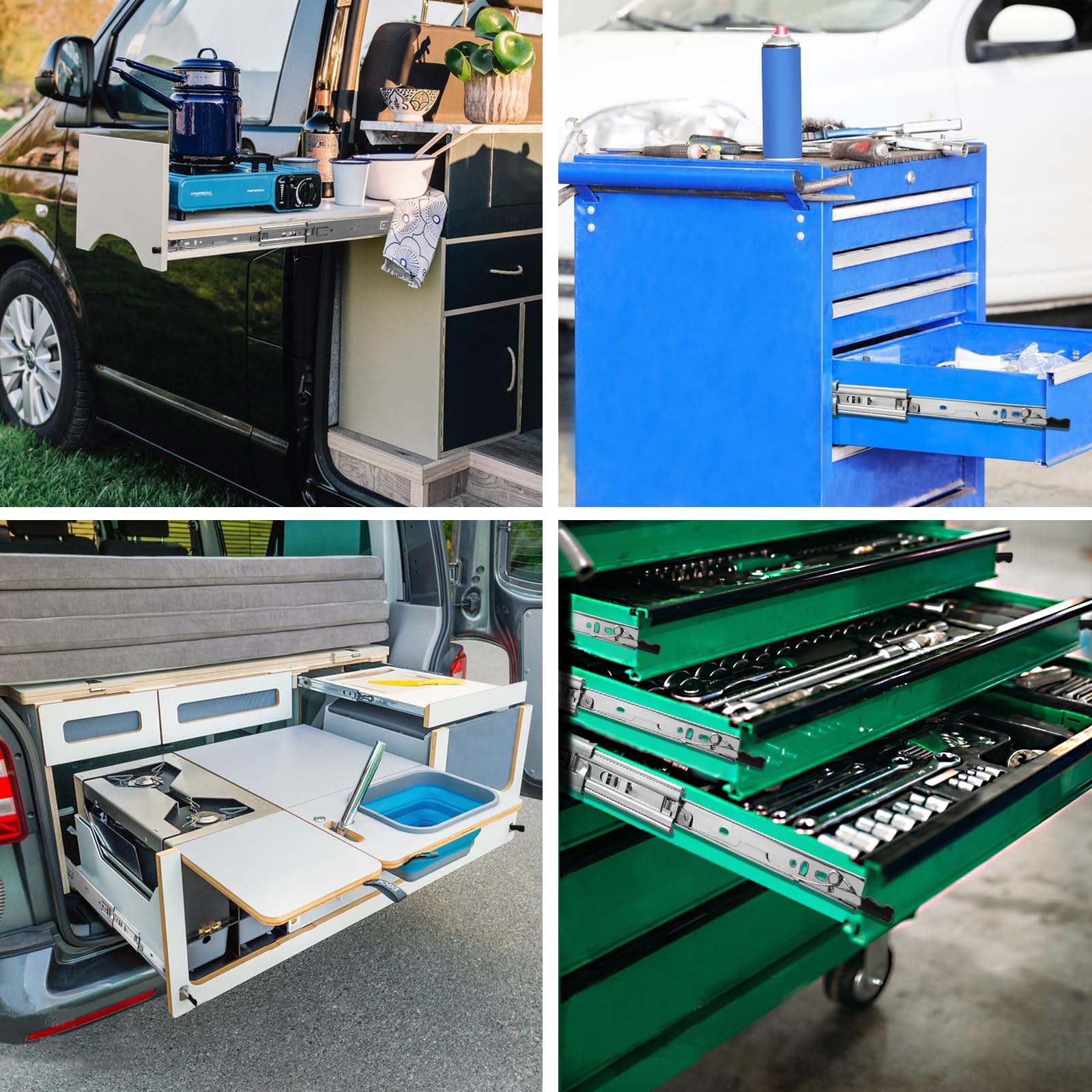 HLC Glissiere pour Tiroir Avec Serrure 1 Paires (2 pcs), 950 mm Coulisse Tiroir Robustes, Capacité de Poids 113 Kg, Extension Complète Avec Glissières à Roulement à Billes