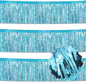 6 Pack 10 Feet Metallic Foil Fringe Garland Tinsel Streamers, Boriyuan Wall Hanging Fringe Backdrop Banner For Parade Floats, Wedding, Birthday, Christmas, New Year Party Decorations (Gold