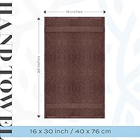 Vista 4 de White Classic – Juego de 6 toallas de mano de lujo marrón, 100% algodón turco suave Colección de toallas altamente absorbentes para hotel, spa