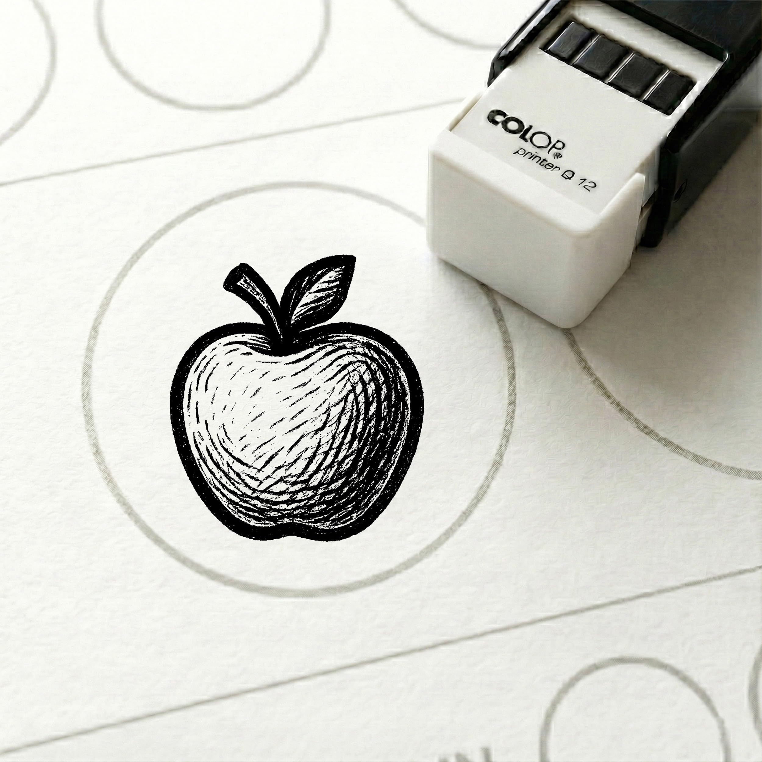 Dekolando Bonus Stamp Apple 10 x 10 mm - Bonus Card Stamp for Grocery Supermarket Fruit Shop Yard Shop Organic Store - Stamp Bonus Card Customer Card Stamp Card