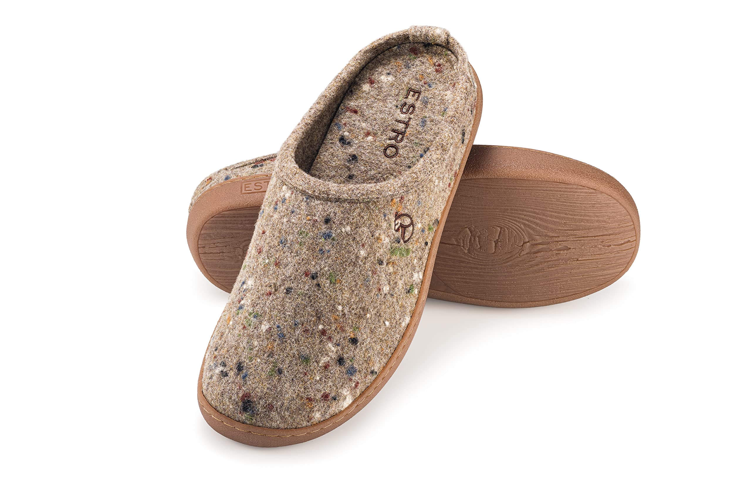 ESTRO Zapatillas Casa Hombre Cerradas - Pantuflas Hombre Fieltro Zapatillas de Casa Fieltro Babuchas Con Suela Goma DUO