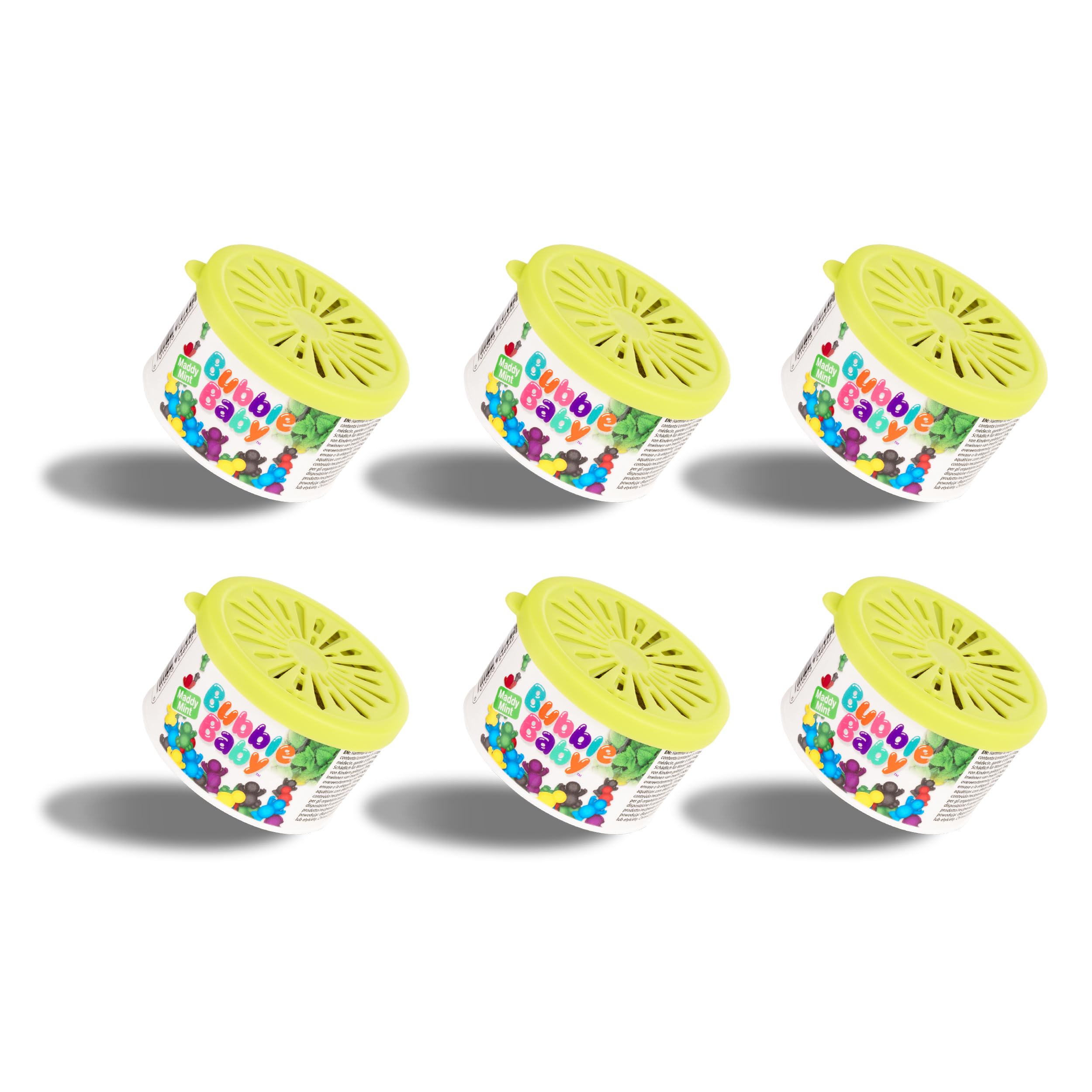 BUBBLEBABY Organic Tub Long Lasting Mint Car Air Freshener & Odour Eliminator (Pack of 6)