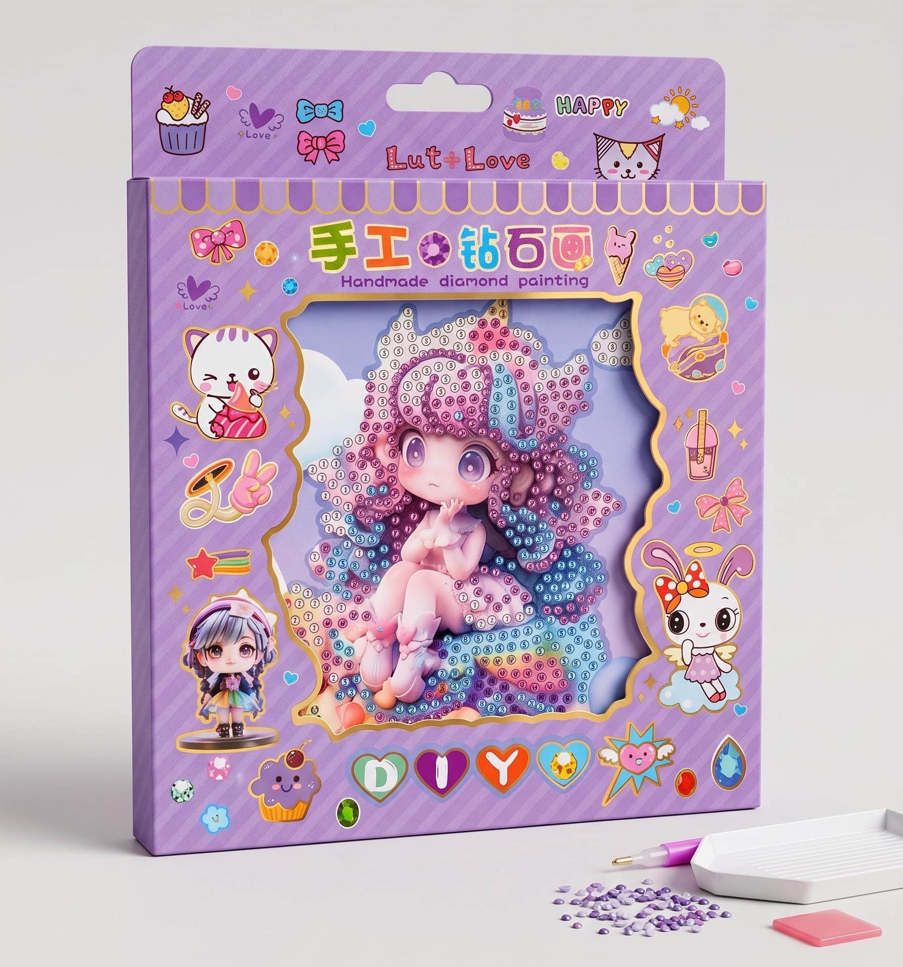 Rainbow Crafts Planet DIY Kids Diamond Painting Kit | Handmade Crystal Arts and Crafts Set for Beginners, Gem Painting by Numbers Activity Gift for Girls | Crystal Art for All Age Groups-image-48