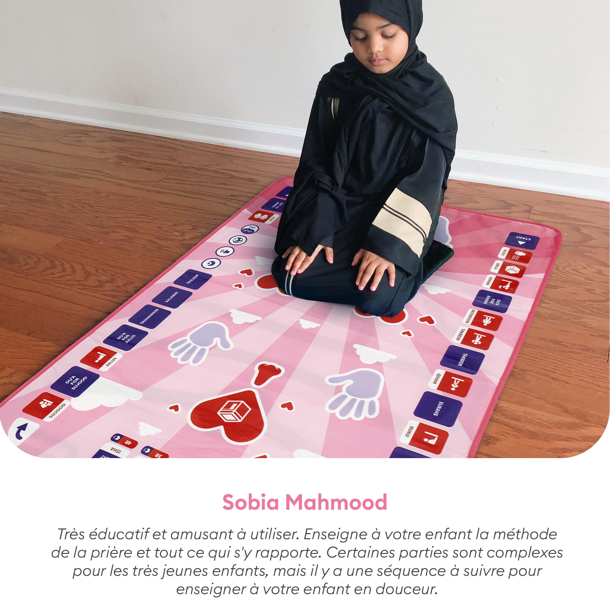 Tapis de prière Musulman Enfant - Tapis de prière Musulman électronique pour Apprendre la Salat - Tapis prière avec 15 Langues et Haut-Parleur - Livres islamiques pour Les 3 à 8 Ans par My Salah Mat