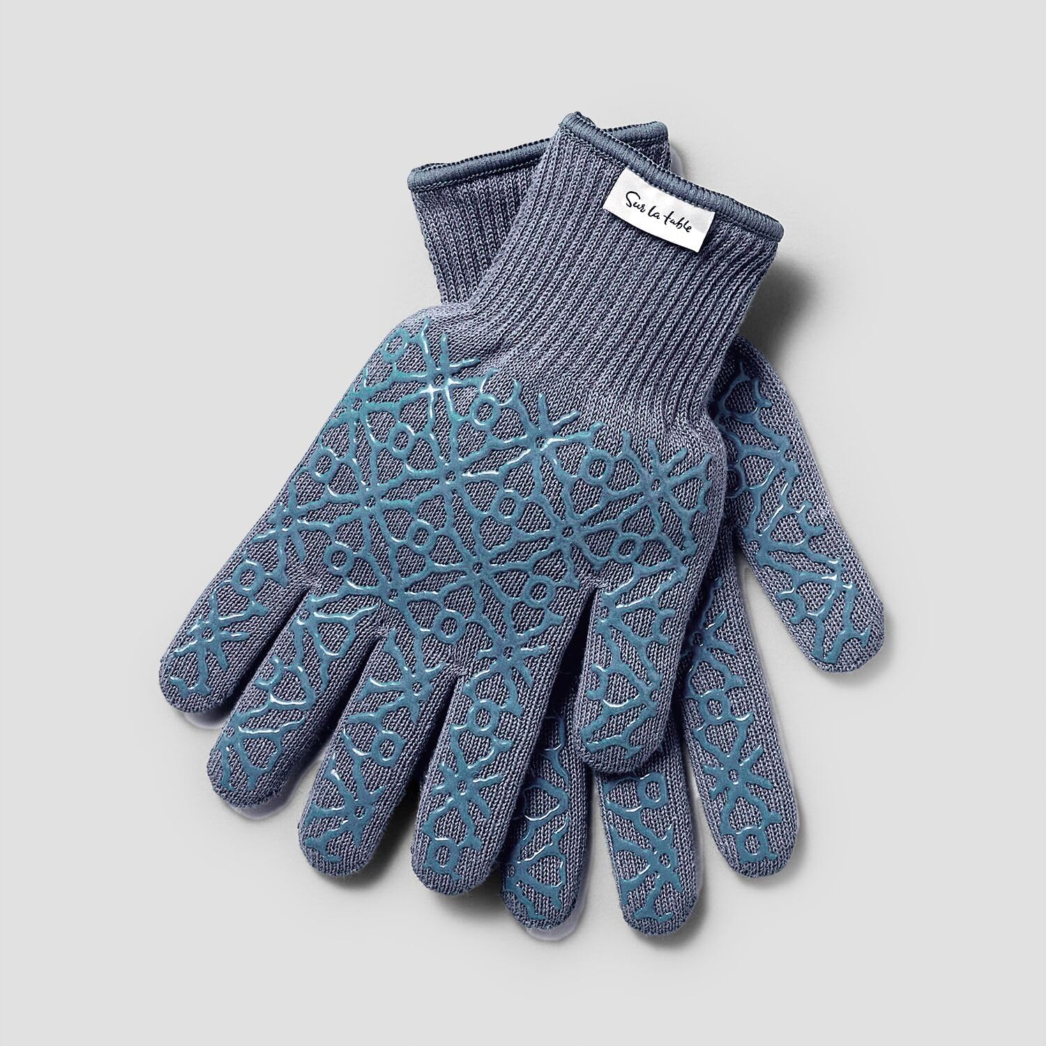 Sur La Table Small Tile Oven Gloves, Set of 2, Dark Red