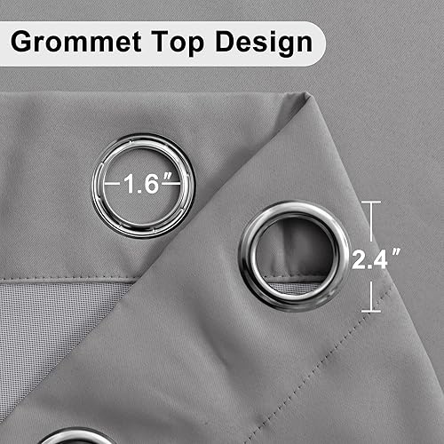 Miniatura 6 de XWZO Paneles completos de cortina opacas con alzapaños, reducción de ruido y bloqueo de luz, cortinas con ojales con forro negro para estudio,