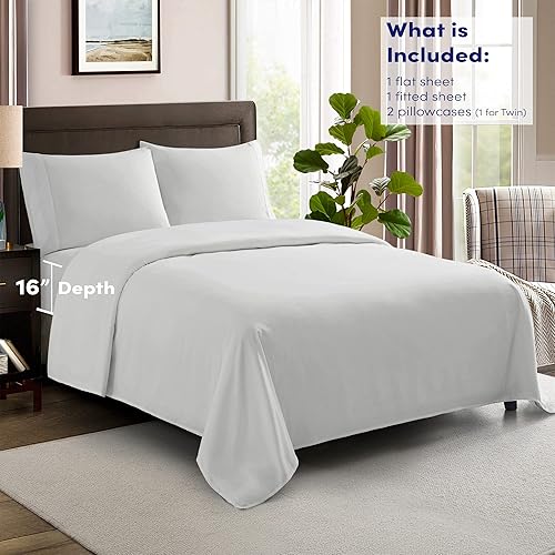 Miniatura 2 de Sábanas de tamaño Queen 100% algodón, hechas en Egipto, suaves de 600 hilos para colchón de cama tamaño Queen, juego de sábanas y fundas de almohada