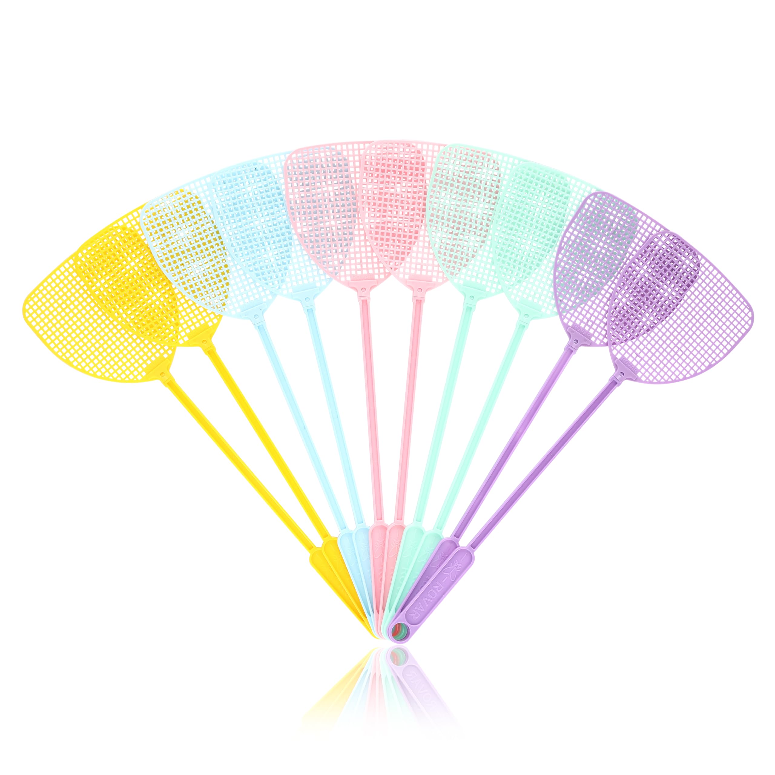 Rovar Set di 10 Acchiappamosche per Mosche, Zanzare e Insetti con Distanziali, Colori Assortiti, 44 x 12,5 cm
