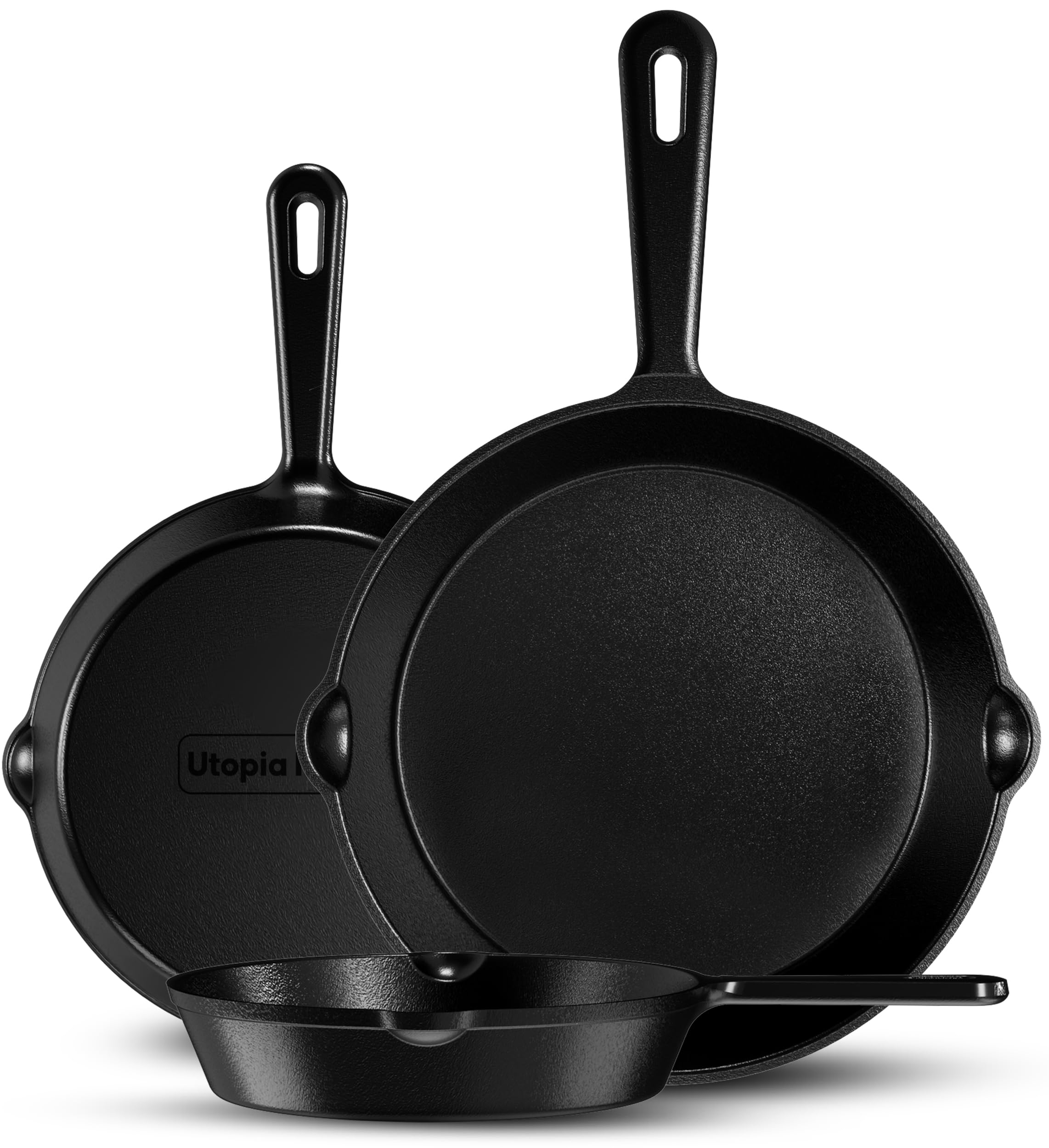 Utopia Kitchen Cast iron Skillets 3 Piece Set