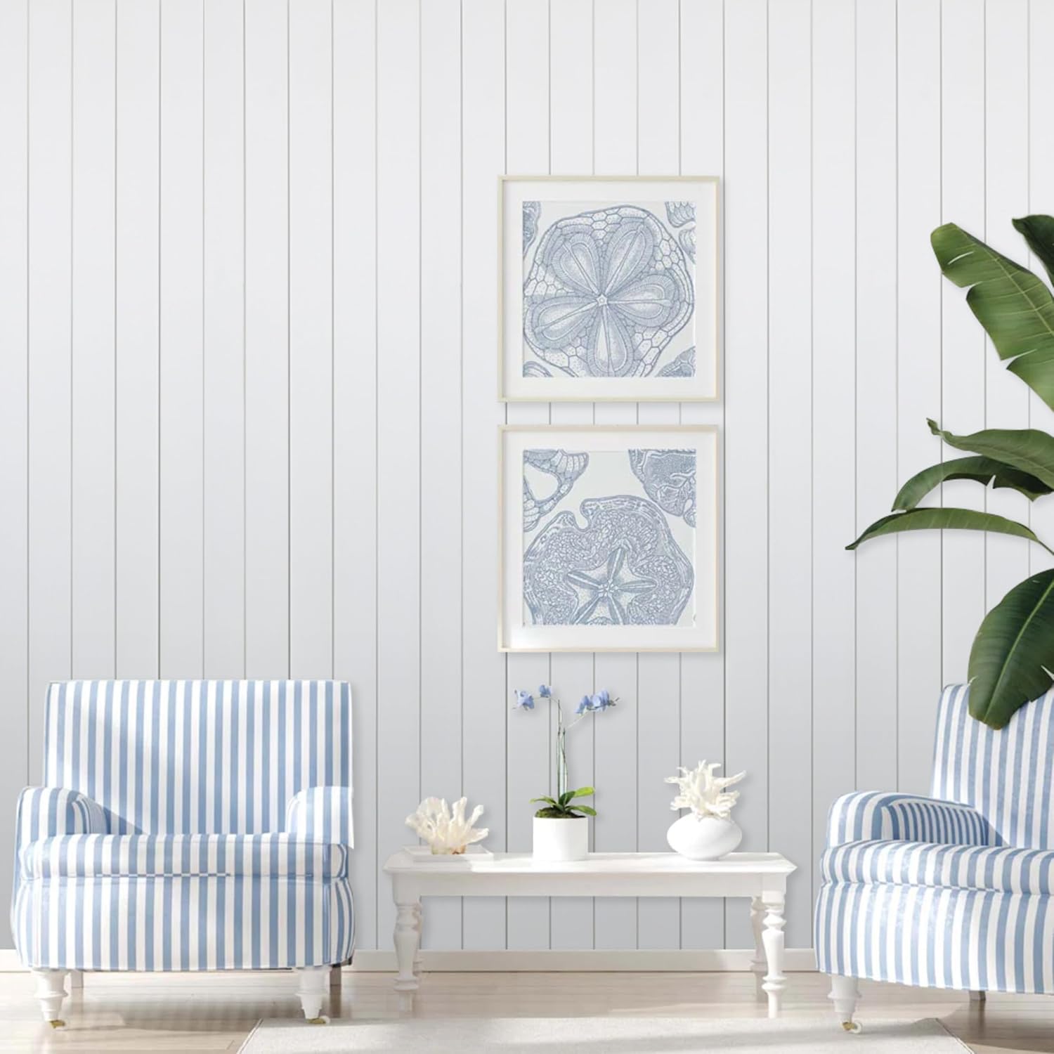 Bright White Wood Shiplap Paneling (Set of 6) - Image 3