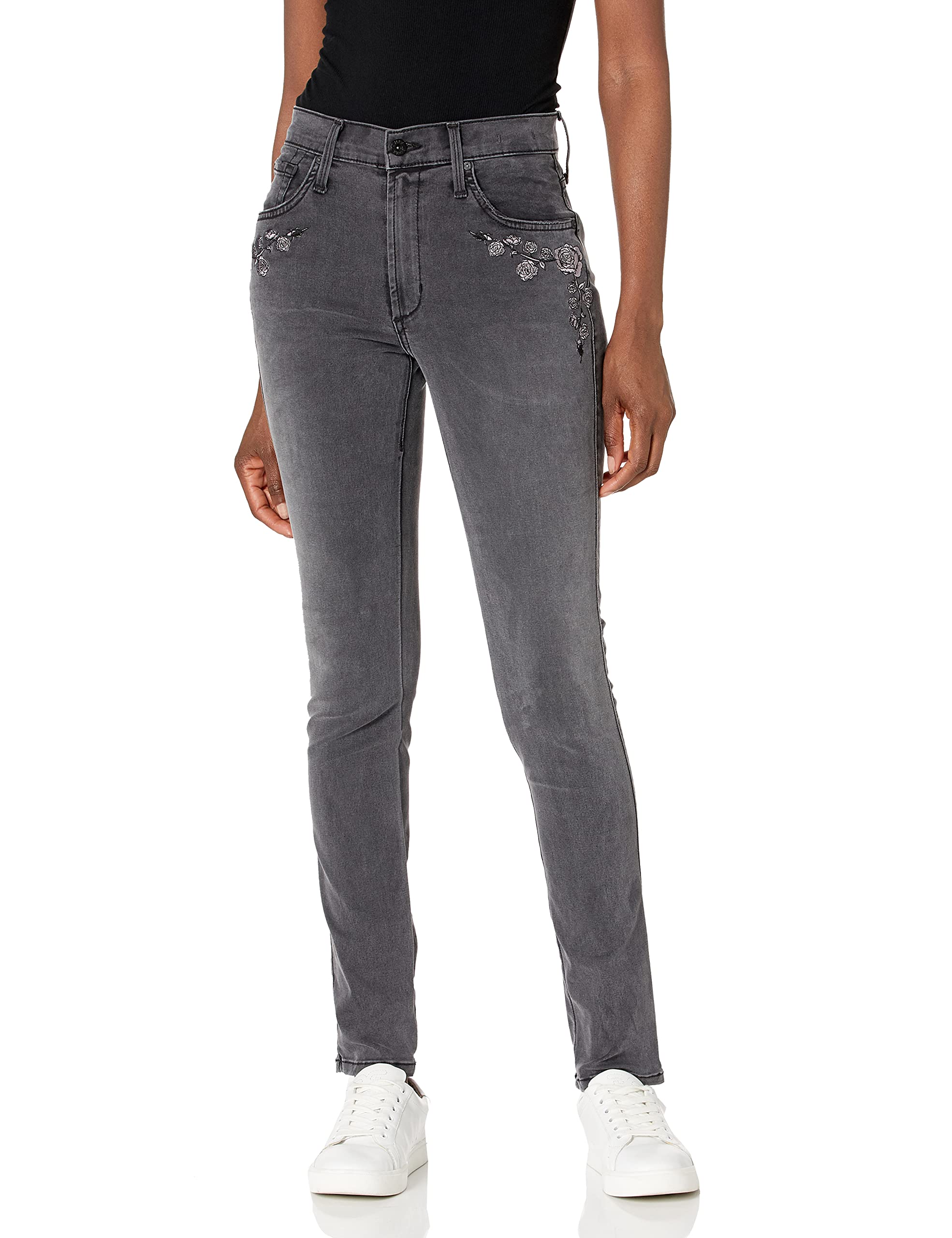 James Jeans Women's High Rise Embroidered Skinny Jean in Dream Garden