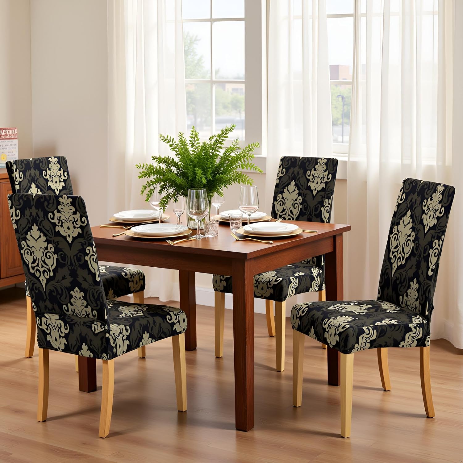 Stretch Chair Covers for Dining Chairs, Dining Chair Covers Set of 6