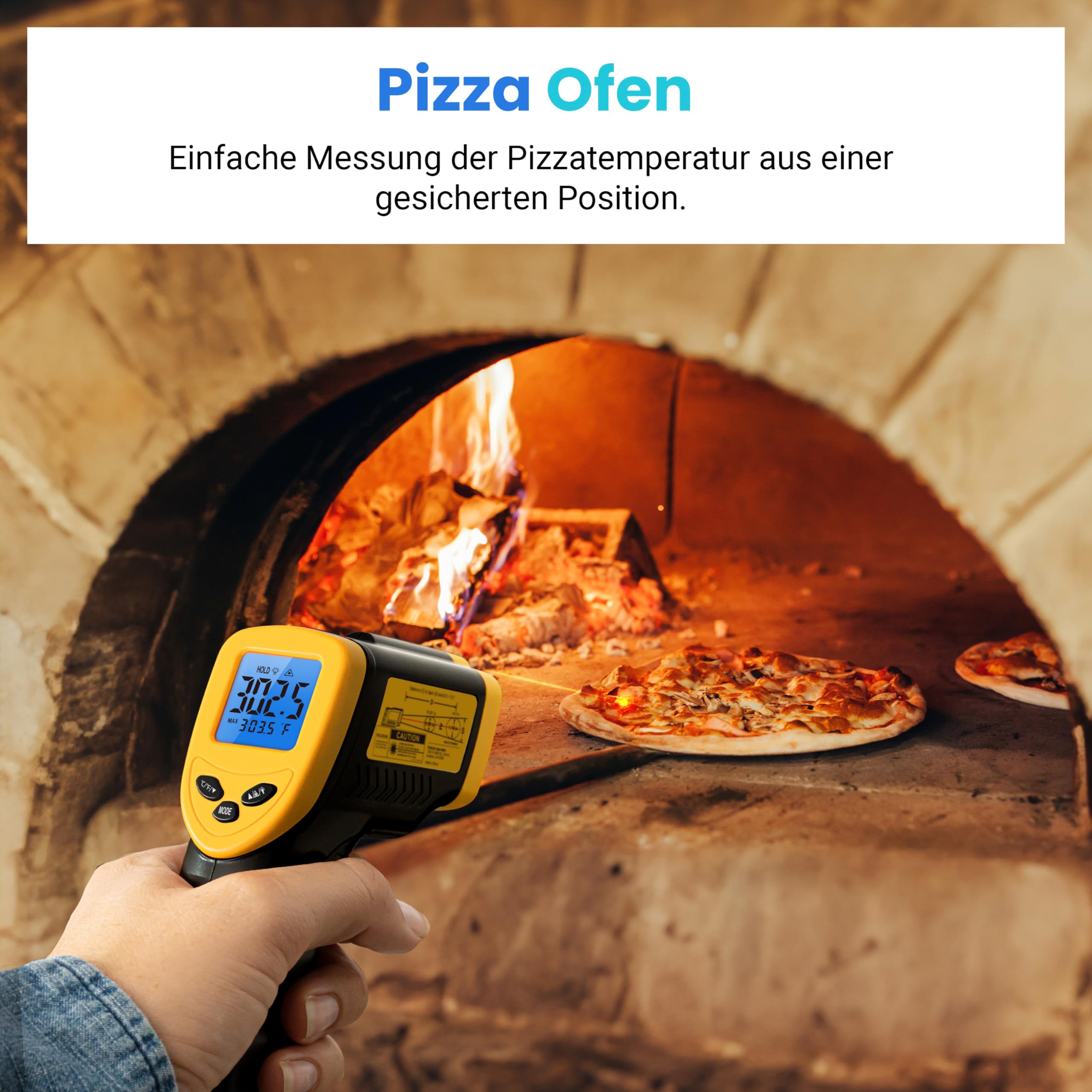 Etekcity Infrarot Thermometer -50 bis +610°C, Digital IR Pyrometer berührungslos Temperaturmessgerät, LCD Beleuchtung (Nicht für Menschen) für Kochen/Pizza Oven/Gefrierschrank/Industrie