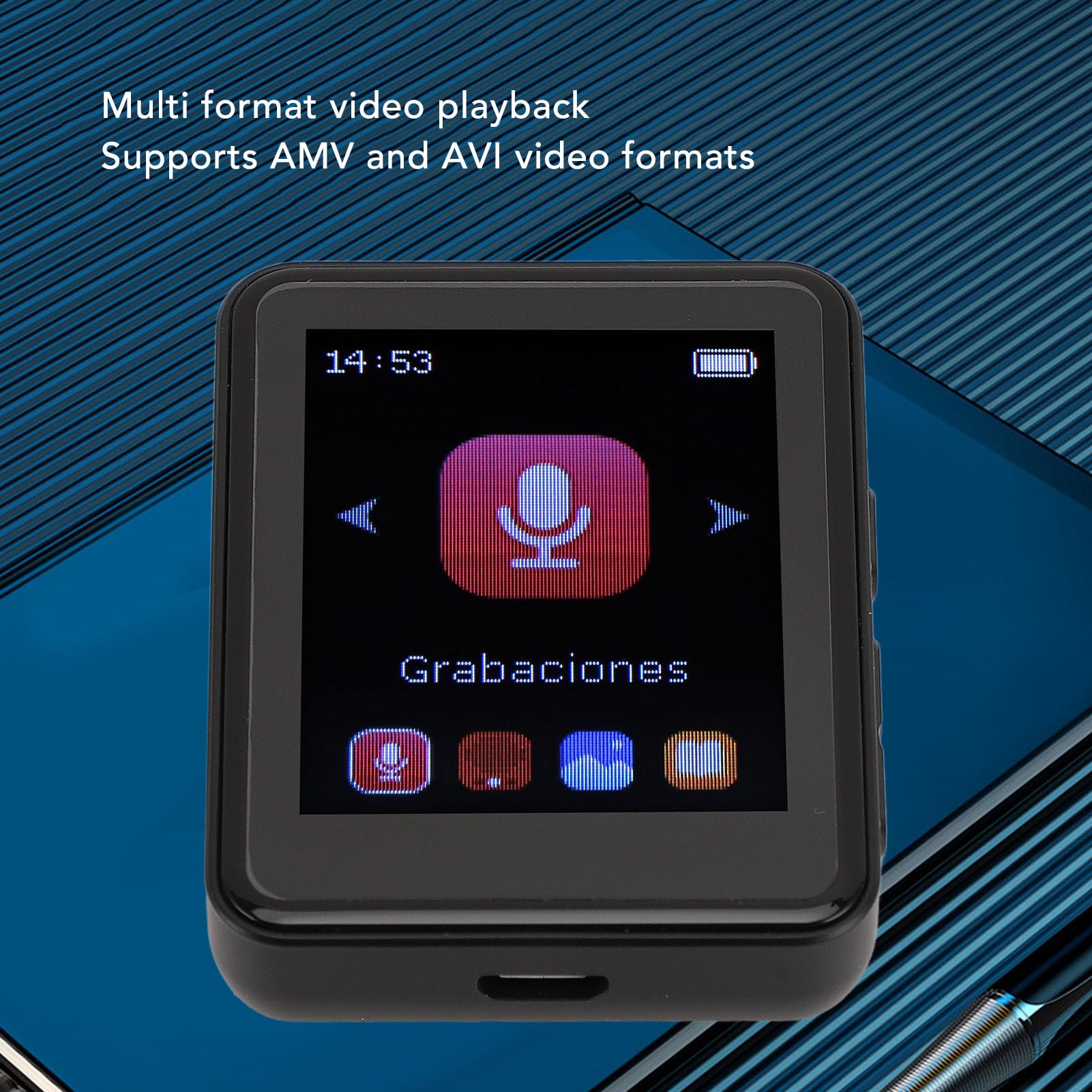 Reproductor MP3 MP4 Reproductor de Música Bluetooth Portátil con Pantalla Táctil de 1,8 Pulgadas para Deportes y Viajes (32G)