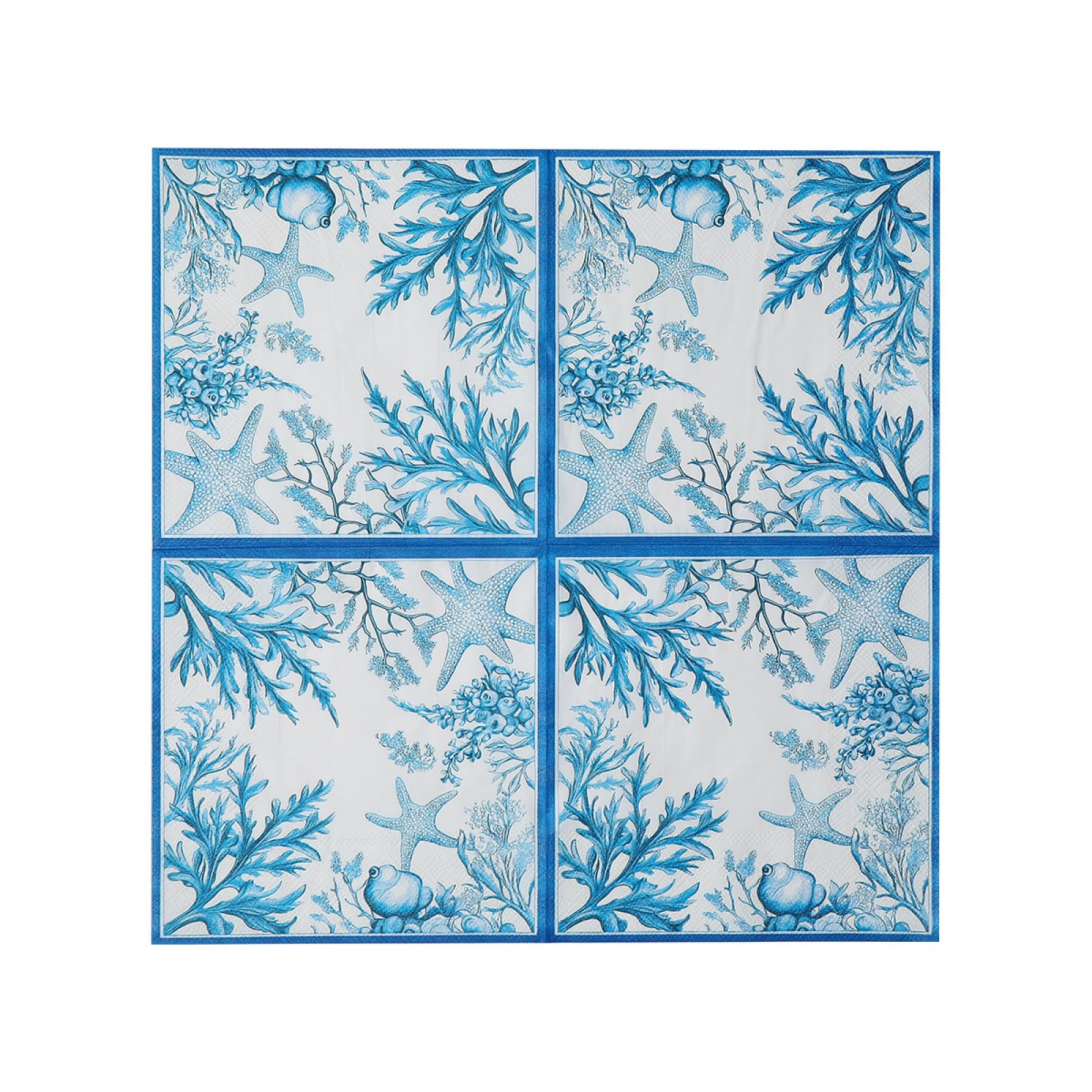 Serviette Papier Anniversaire Étoile De Mer Corail Bleu Serviette De Table Mariage Serviettes Papier Jetables Cocktail Jetables De Table Mariage Décoration Pour Partys Célébrations 20 Paquet(33x33cm)