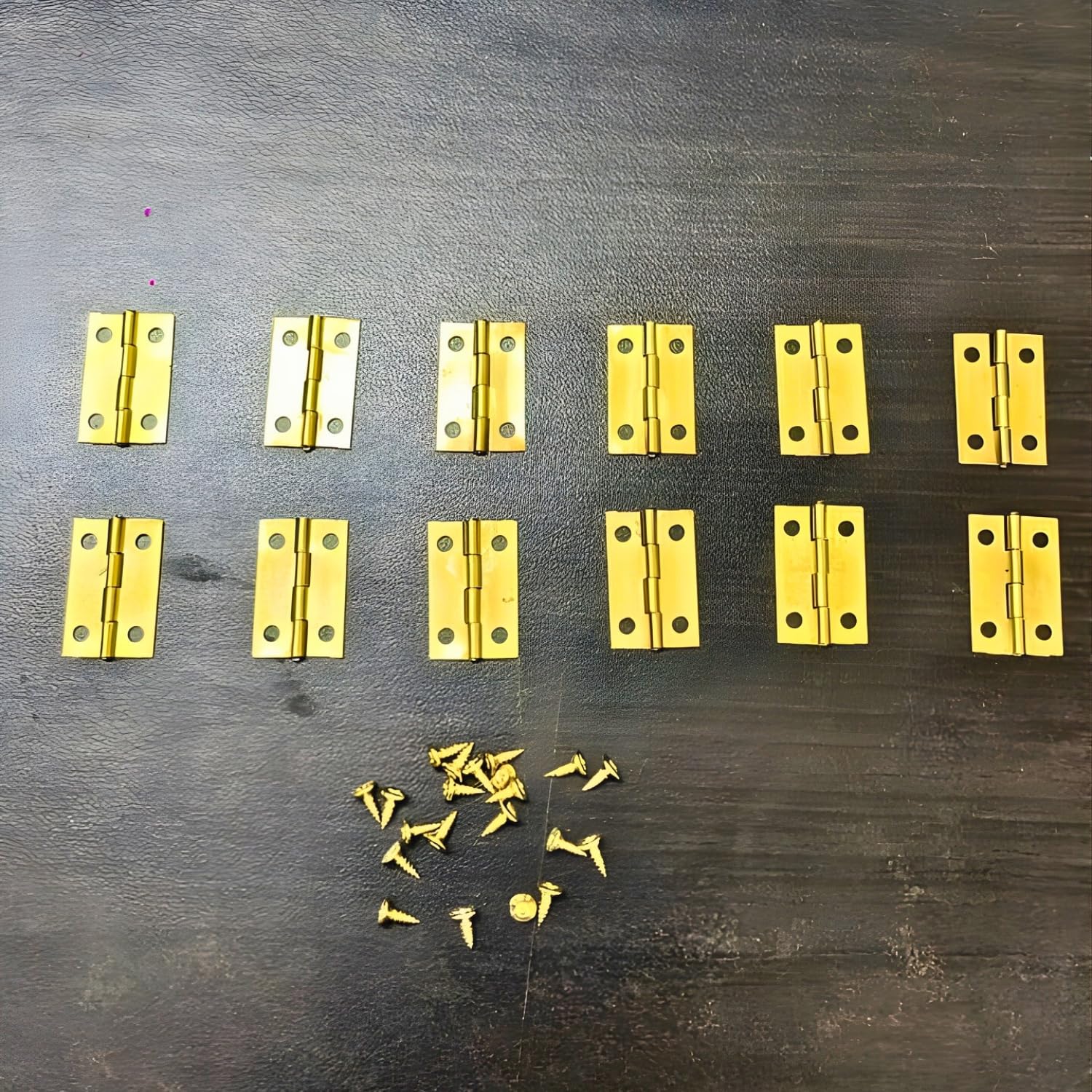 12 pcs Mini Hinges with Screws – Small Brass Hardware for Wooden Boxes, Models & Furniture-picture-17