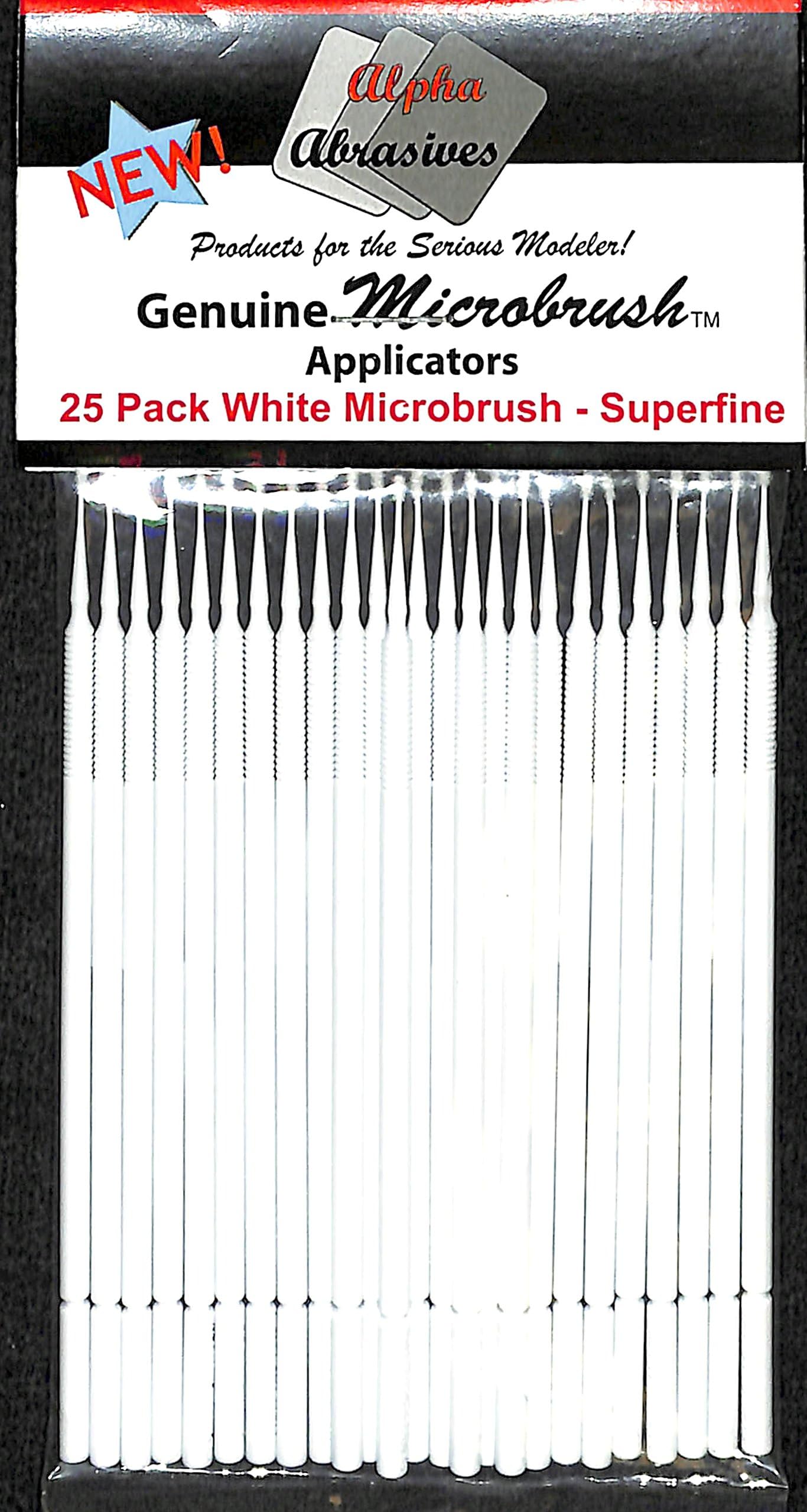 APA1303 Alpha Abrasives Microbrush Applicators - White - Superfine - 25 Pack