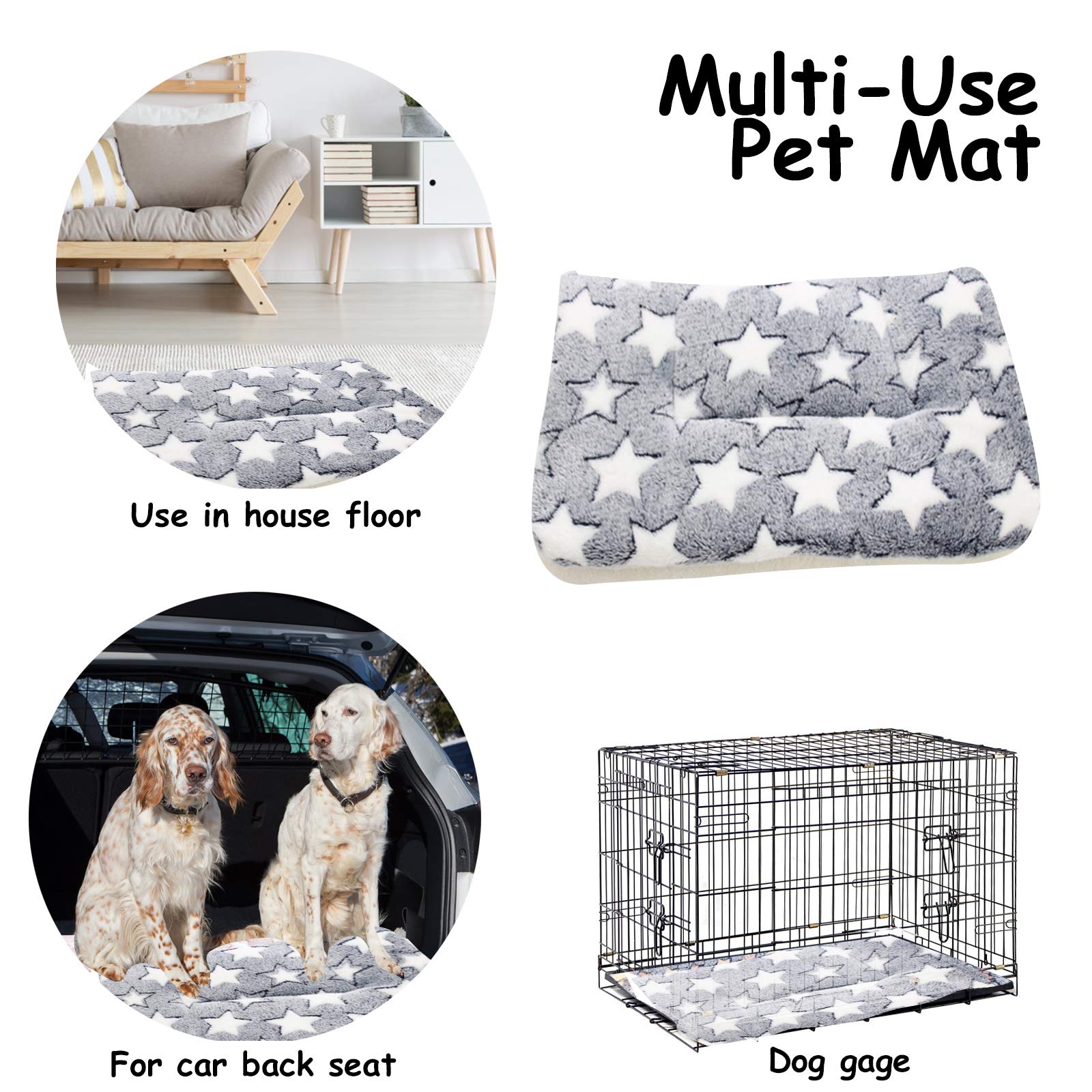 Gemütlich Flanell Fleece Haustiere Softe und Warme Haustiere Bed Für Hunde/Katzen XZ006 (Blue Background & White Stars, 49 * 32 cm)
