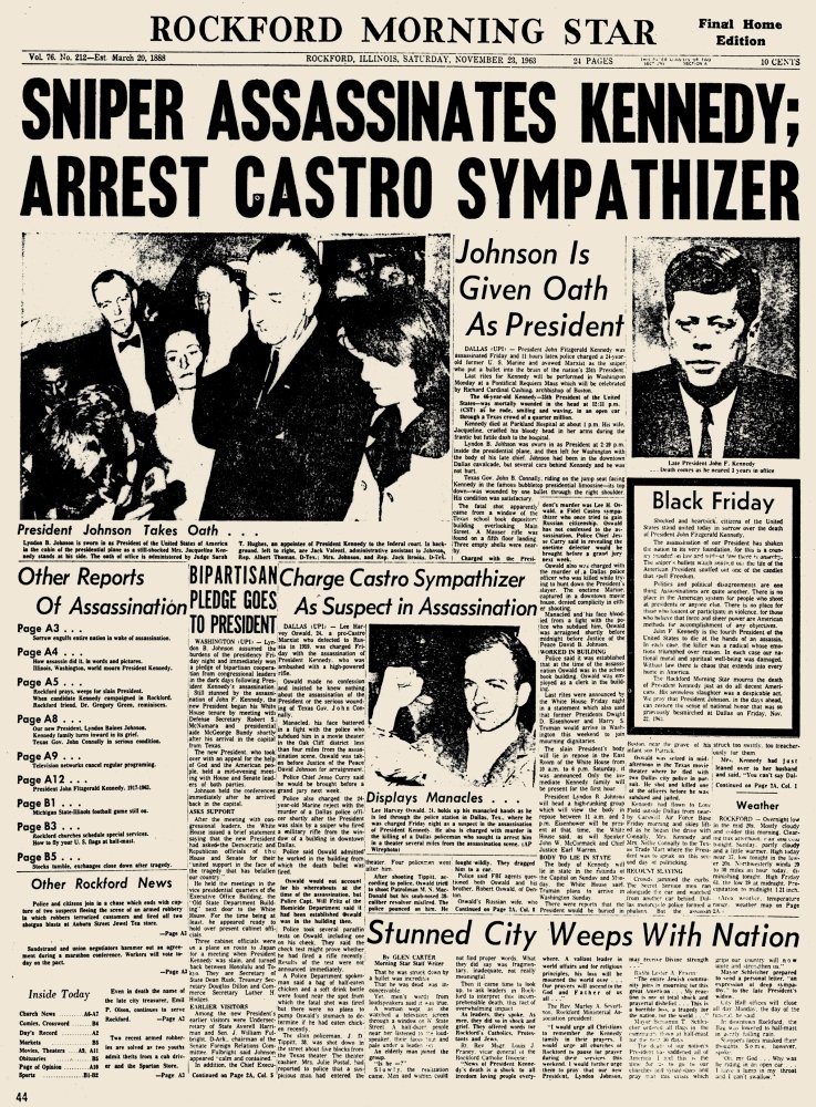 Kennedy Assassination ケネディ大統領の葬儀を報じた新聞記事