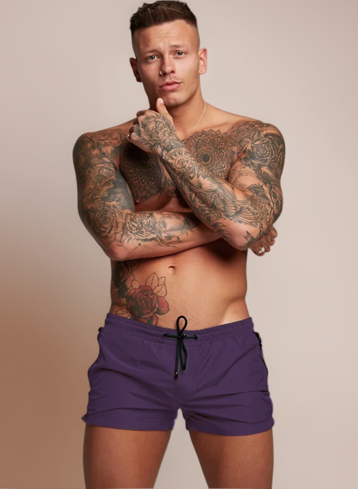 Men’s Swim Trunks Quick Dry Swim Shorts Board Shorts with Triangle Mesh Lining