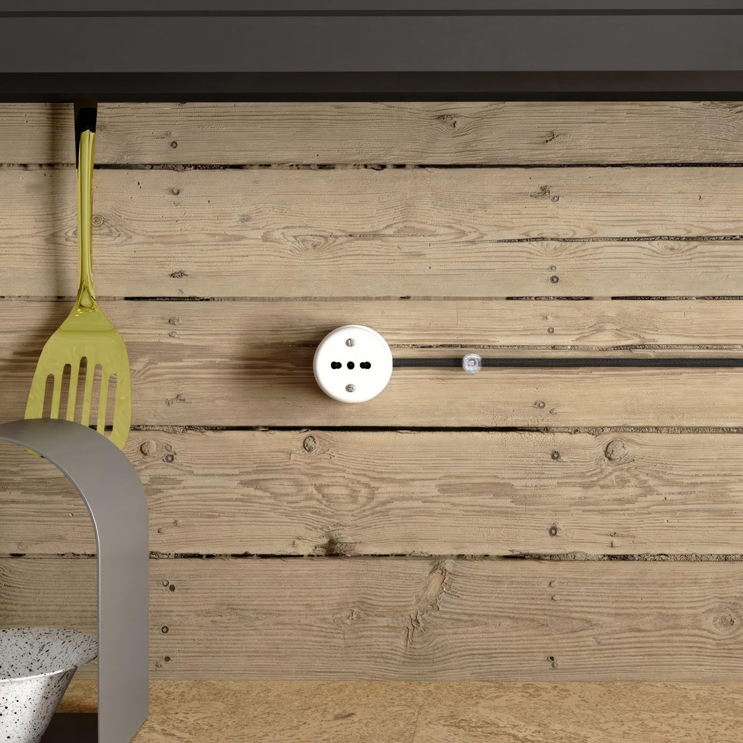 Presa Muro Bipasso Ceramica | Ø65mm | Bianco O Nero | Per Interni - Foto 7