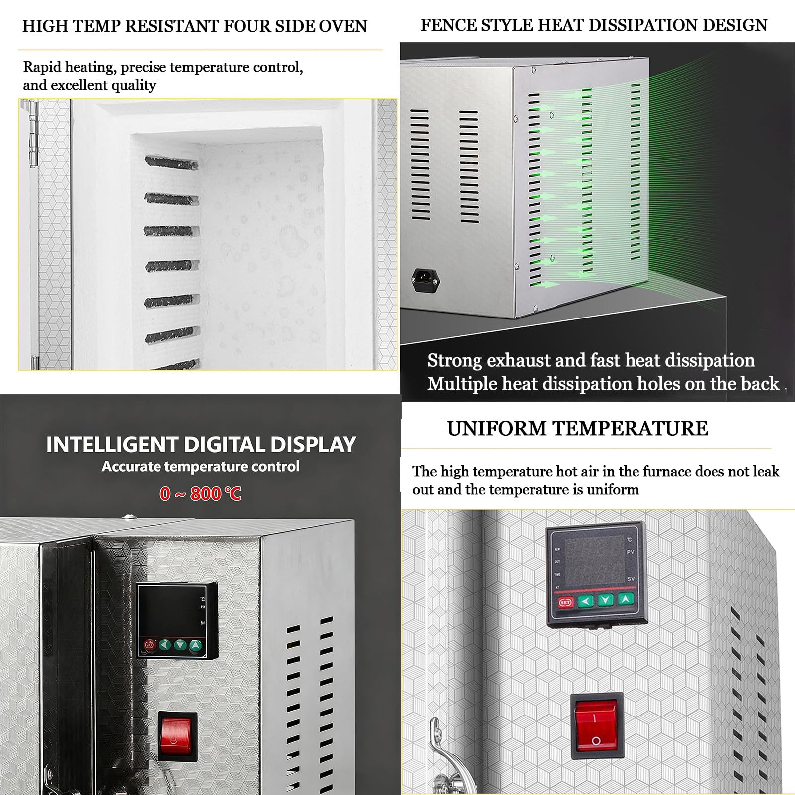 1500W elektrischer Keramik-Labor-Muffelofen,800 °C elektrischer geschlossener Labor-Muffelofen,geschlossener Labor-Hochtemperaturofen,Elektroherde mit integrierter Programmsteuerung