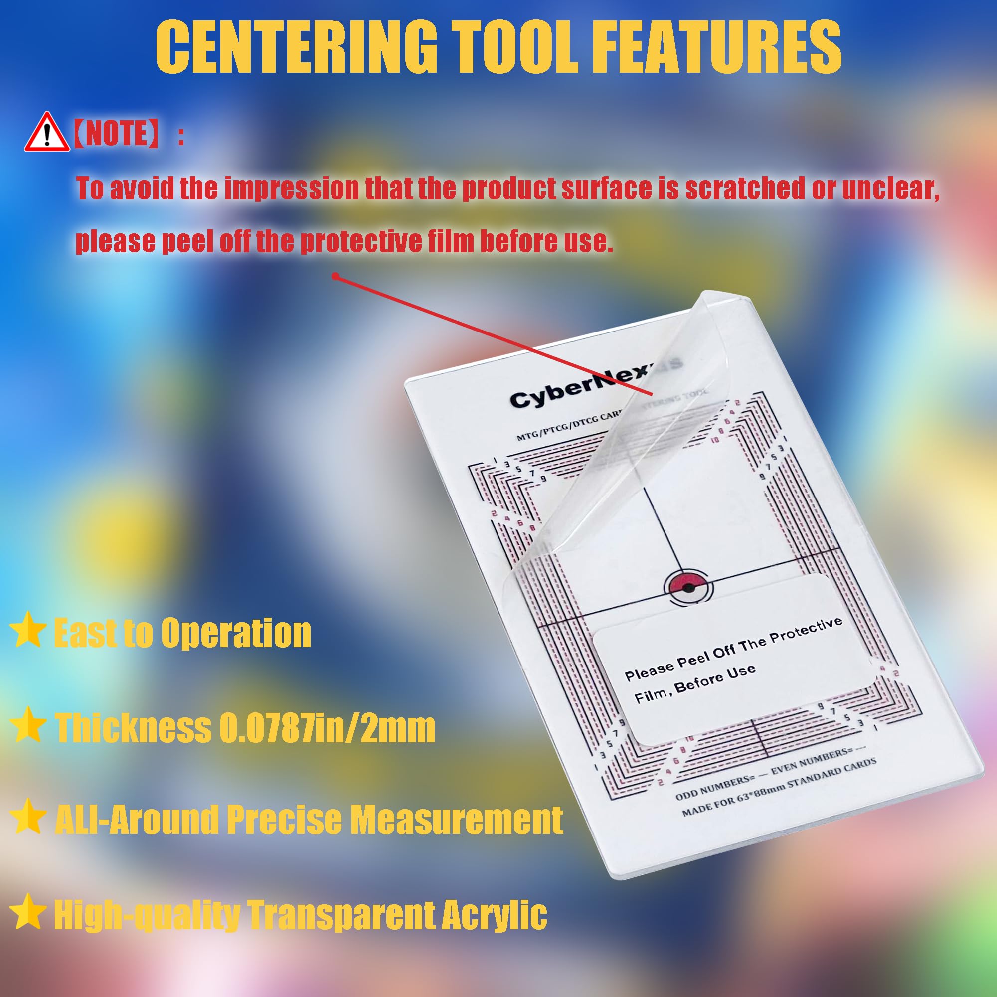 Strumento per il centro di classificazione delle carte per Pokemon, strumenti di misurazione delle carte collezionabili, viene fornito con kit di panno di pulizia e strumento di ingrandimento 30X per
