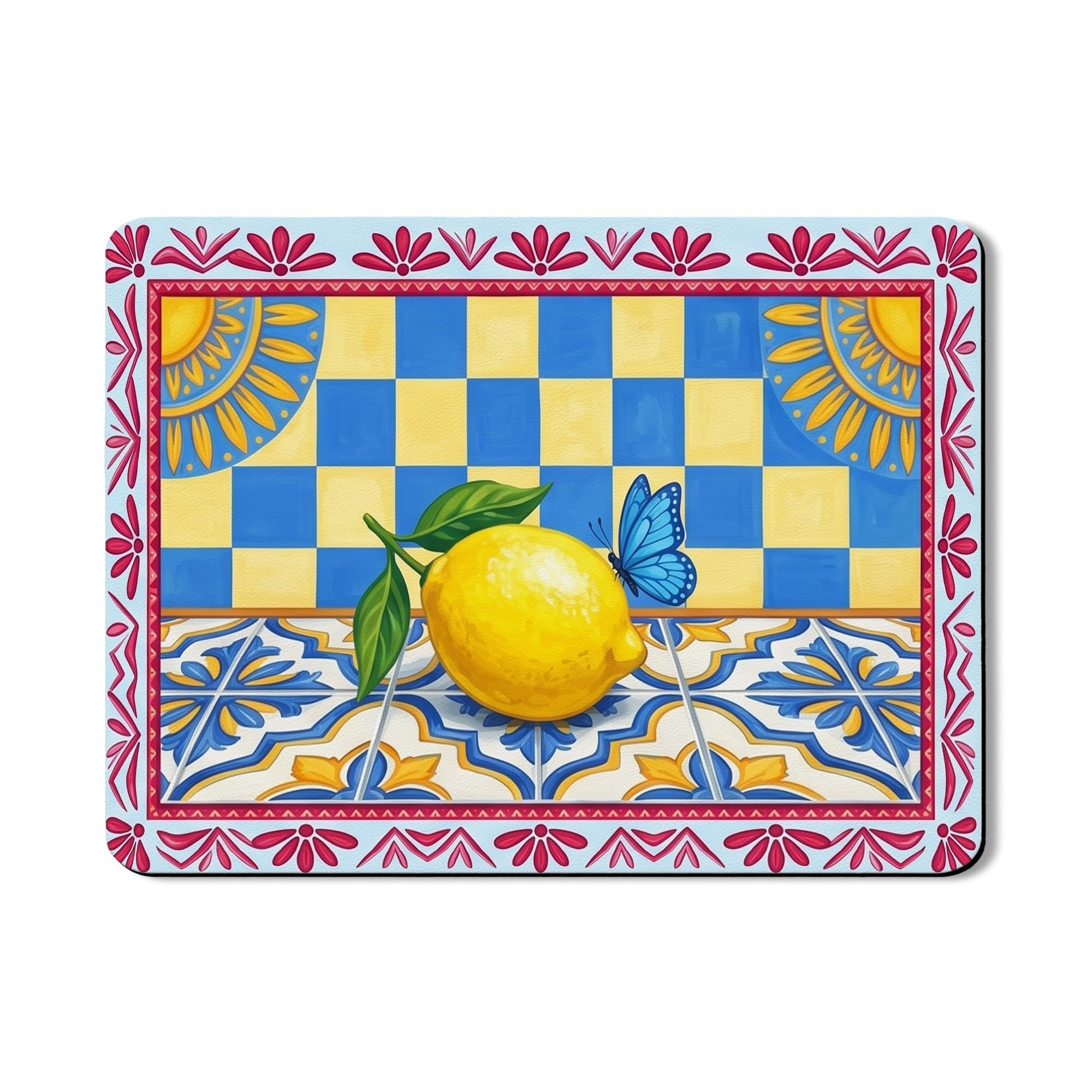 Tapis de séchage pour cuisine jaune floral en caoutchouc absorbant 45x61 cm