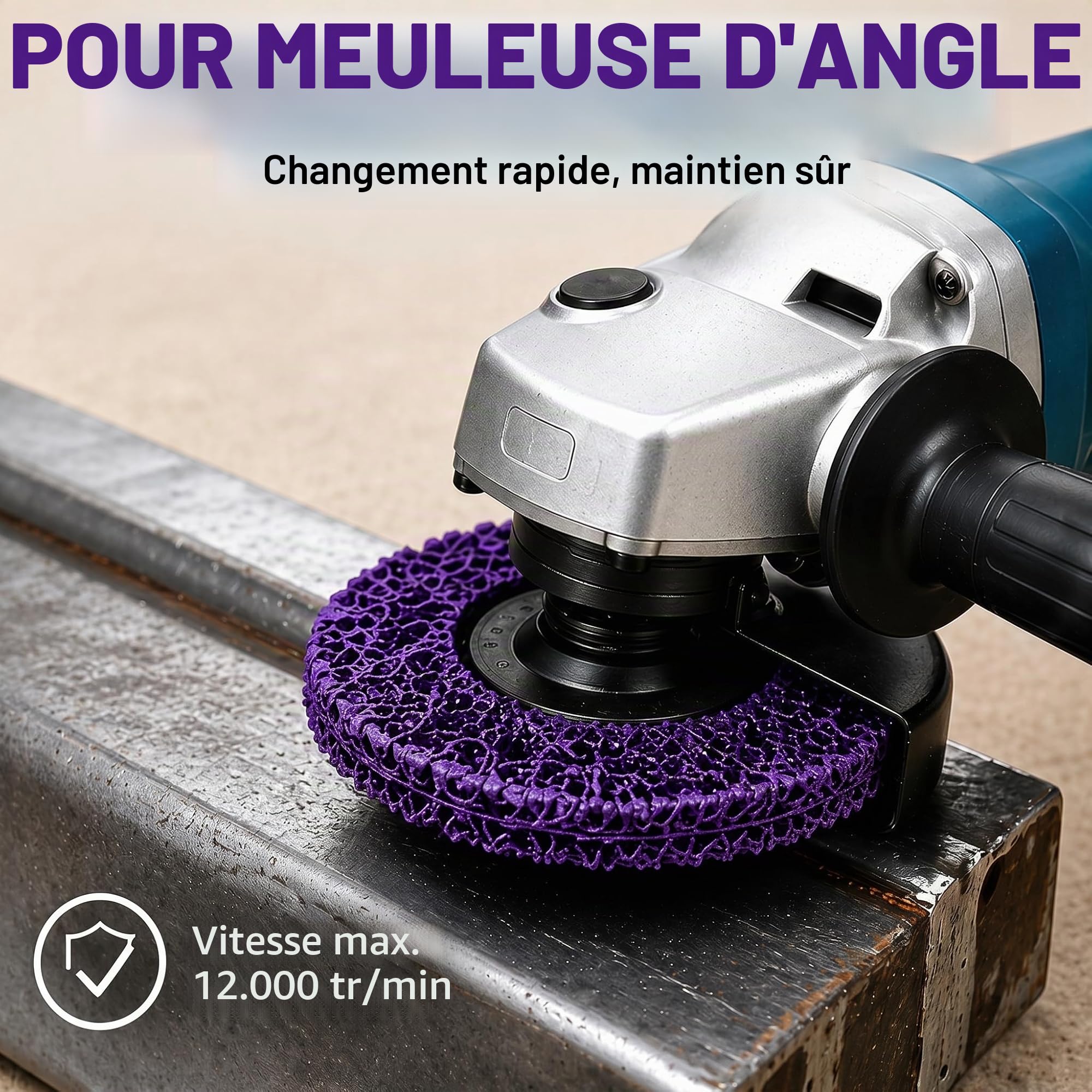 Woltersberger Lot de 5 disques de nettoyage et décapage pour meuleuse d'angle en nylon non tissé avec carbure de silicium Ø 125 mm