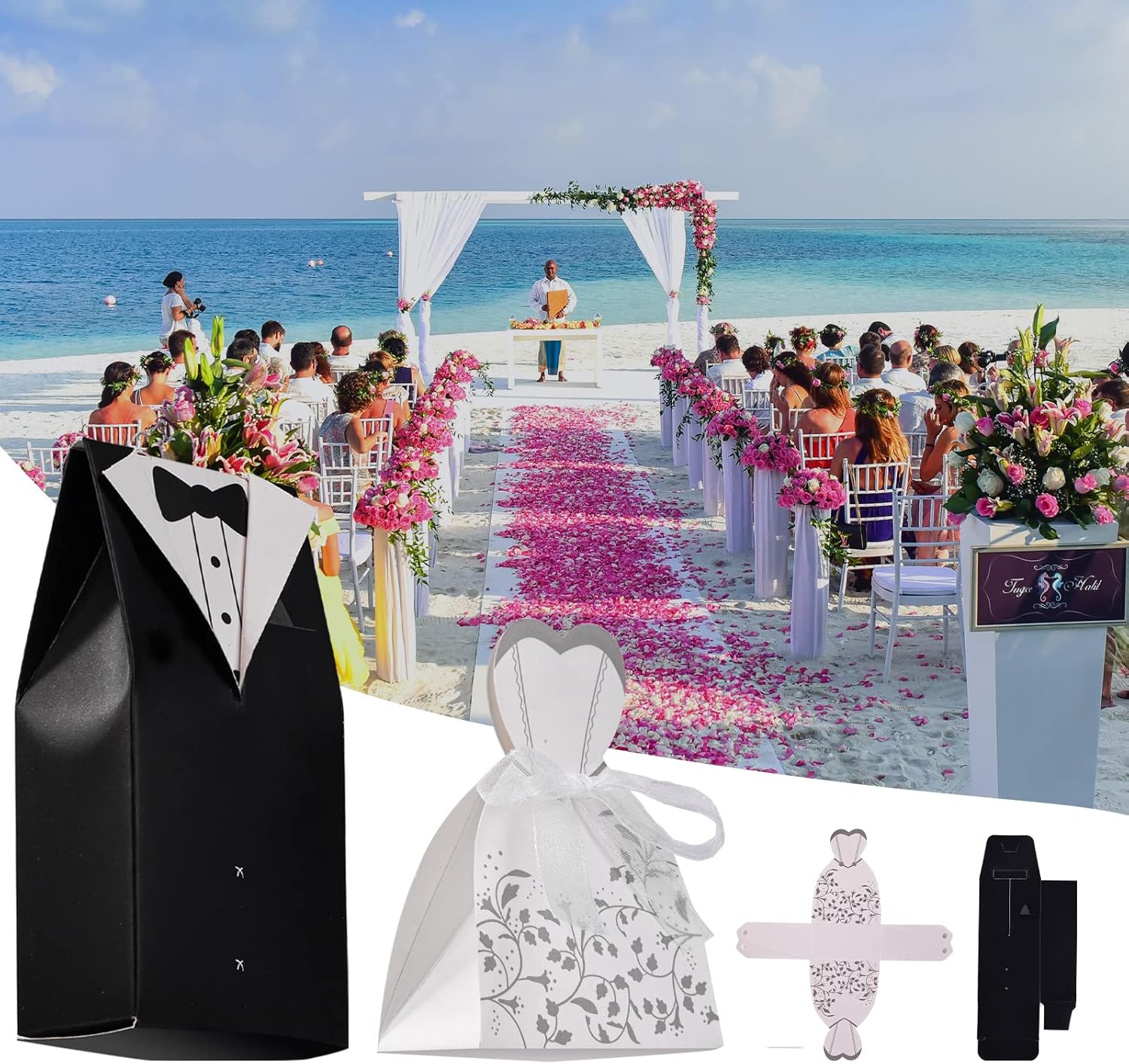 Pack of 100 Wedding Favours Gift Boxes, Wedding Party Favours Sweets Boxes, Sweets Boxes