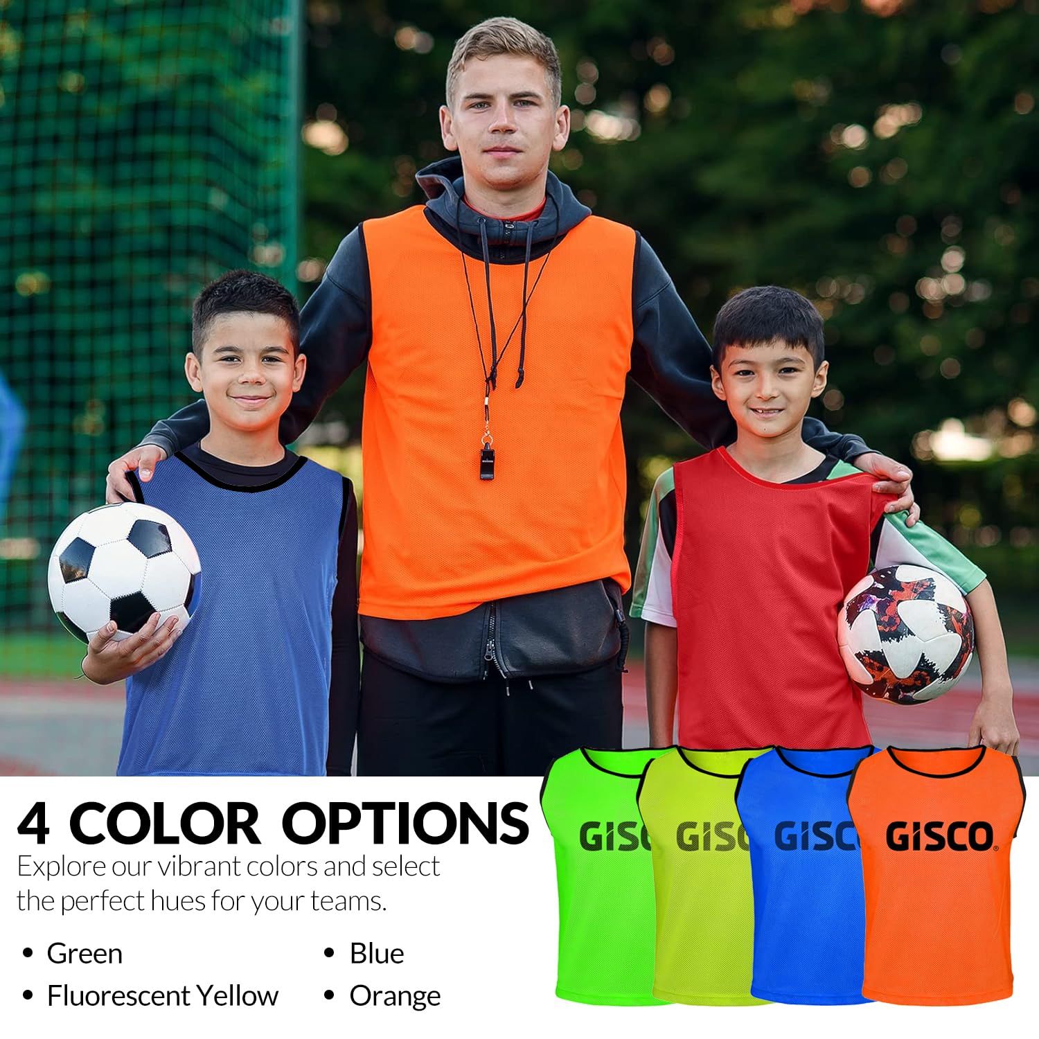 GISCO Sports Training Bibs Training Vest (Set of 6) | Yellow | Size-Small | Quality Mesh Vests for Sports, Training, and Practice Sessions 4