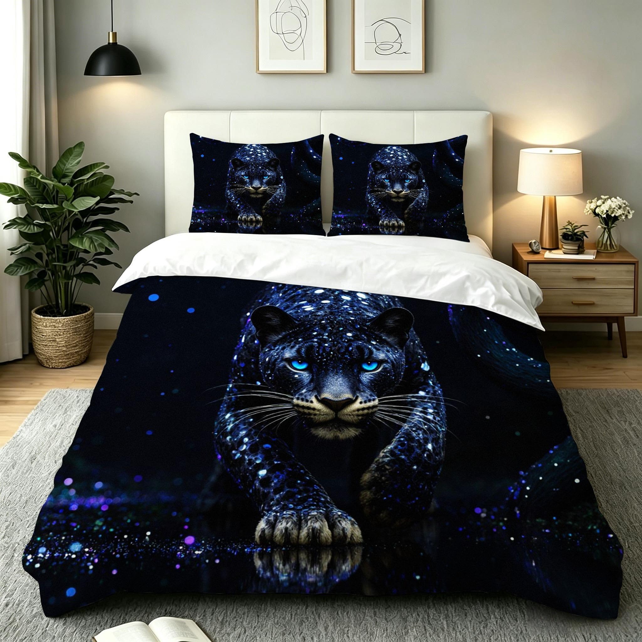 Housse de Couette Léopard Bleu 240x260 pour Transformer l'Ambiance de Votre Chambre