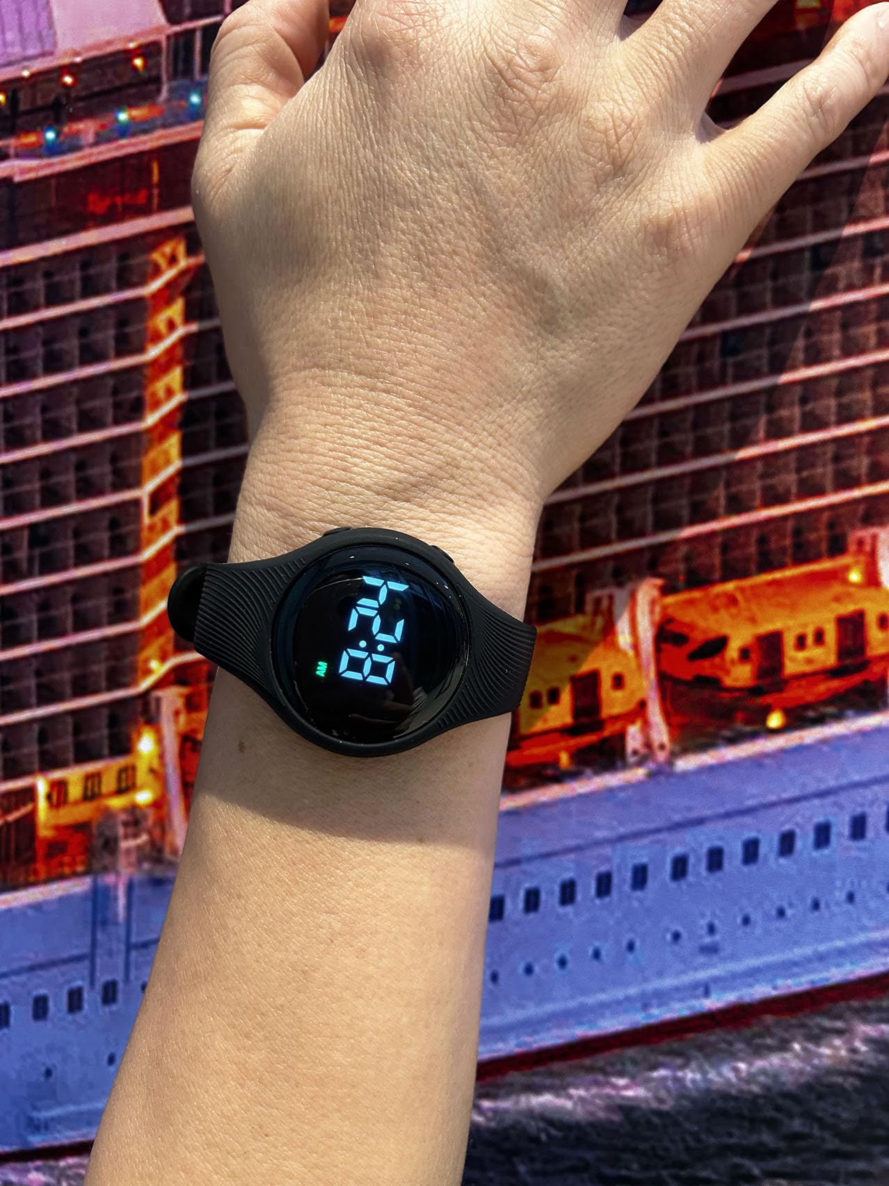 Montre d'apprentissage de la propreté - Montre vibrante silencieuse et résistante à l'eau - Montre de rappel médicale rechargeable - avec alarme et écran de verrouillage