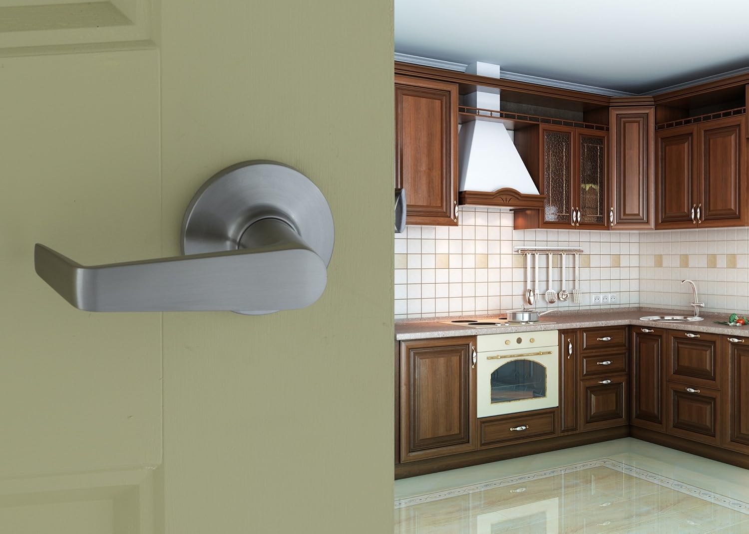 Copper Creek AL7220SS Avery Grade 1 Lever Passage Wfl Ul, Satin Stainless