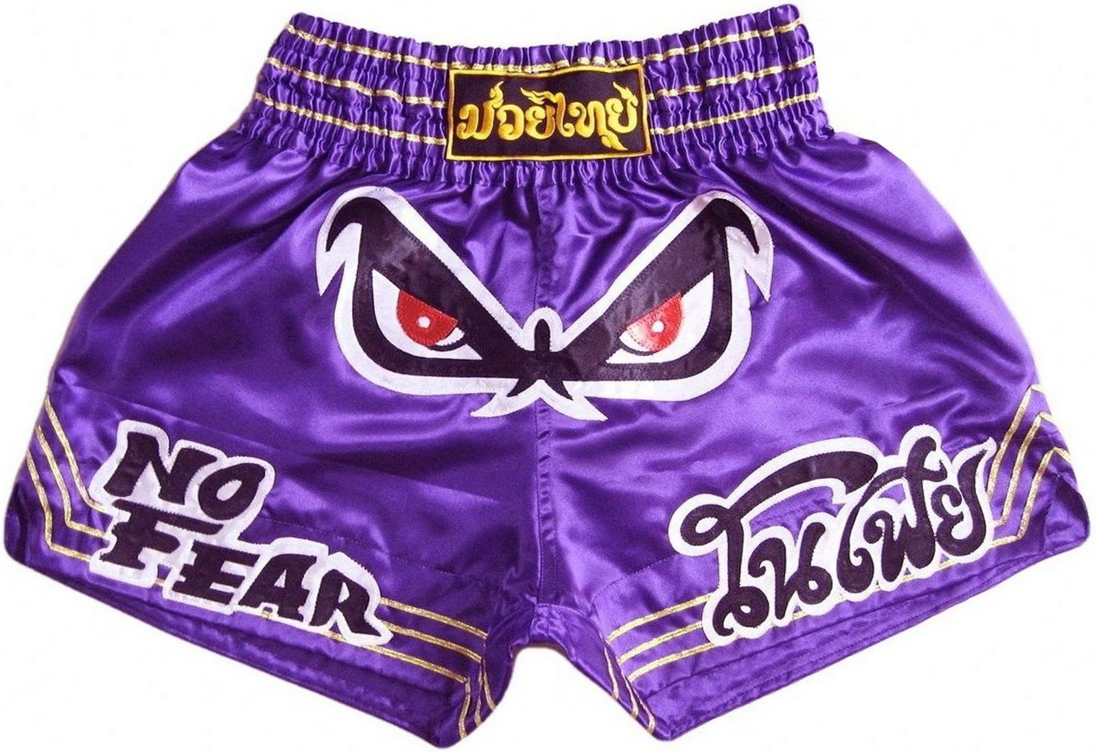 001550 Muay Thai Kick Boxing Shorts Trunks Pants Purple Size M Satin No Fear