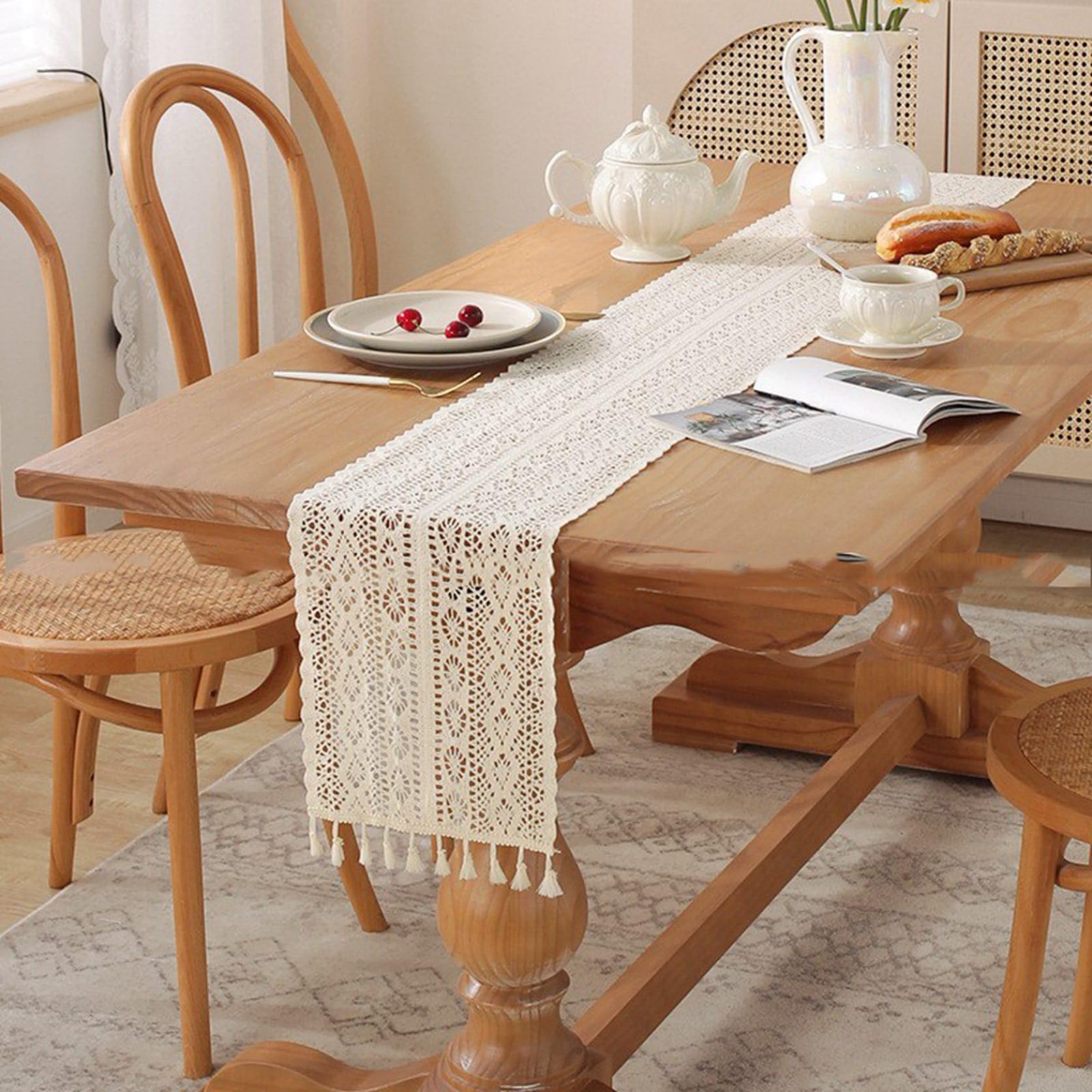 編み物テーブルランナー JP1665_2】瓊華 テーブルランナー かぎ針編み 編み方_後編 |スー