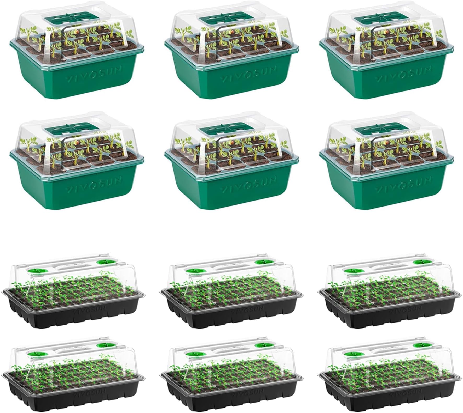 VIVOSUN 6Pack Seed Starter Trays, 72Cell Seed Starter