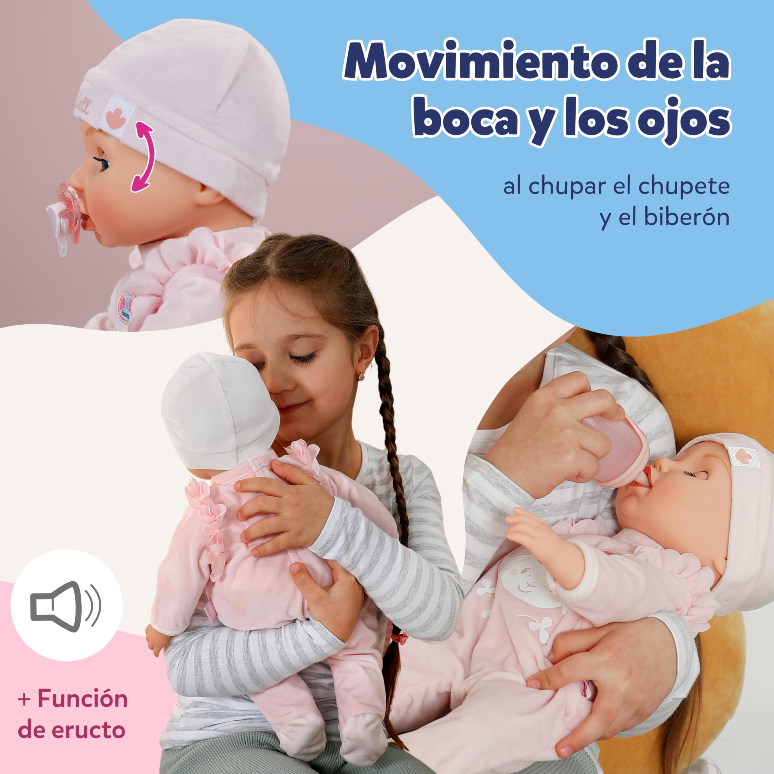 Baby Born Annabell 43 cm - Muñeca Suave con 7 Funciones electrónicas y Sonido - Apta para niños a Partir de 3 años - Muñeca con Accesorios incluidos - Requiere Pilas