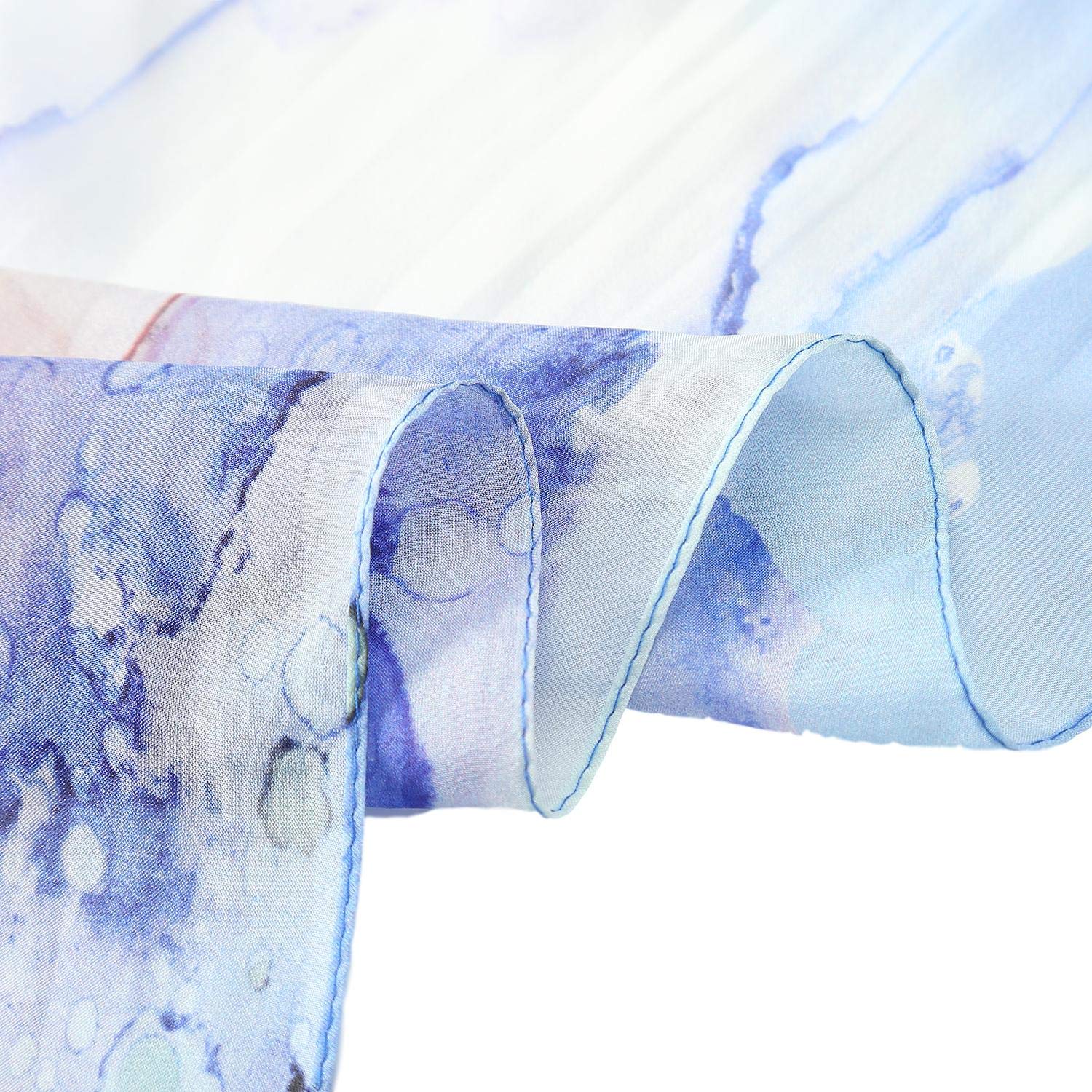 JWSilk Longue écharpe en mousseline de soie imprimé floral