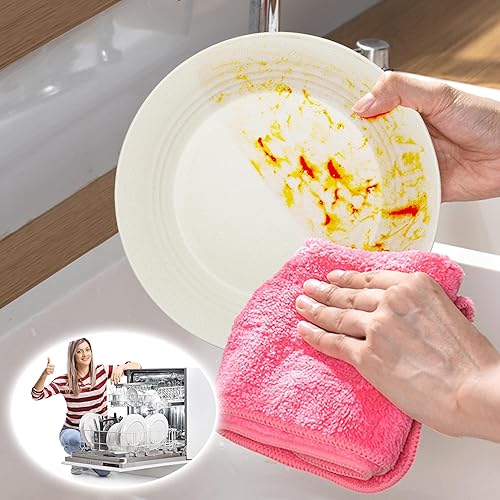 Miniatura 6 de Juego de vajilla de 42 piezas – Juego de platos y cuencos, juego de vajilla de paja de trigo irrompible, platos llanos aptos para lavavajillas y