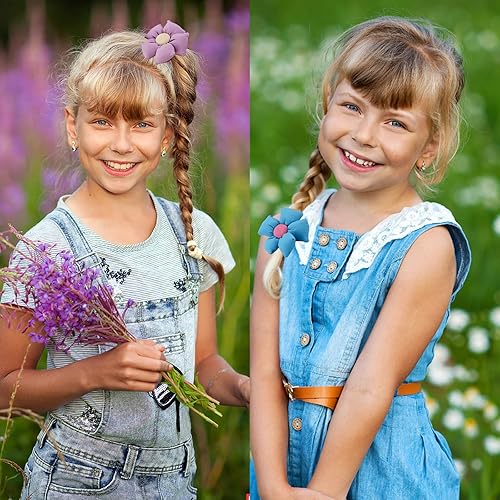 Miniatura 6 de 1 liga elástica para el cabello con flores grandes, bonitos soportes esponjosos para cola de caballo, bandas de goma para el cabello, accesorios