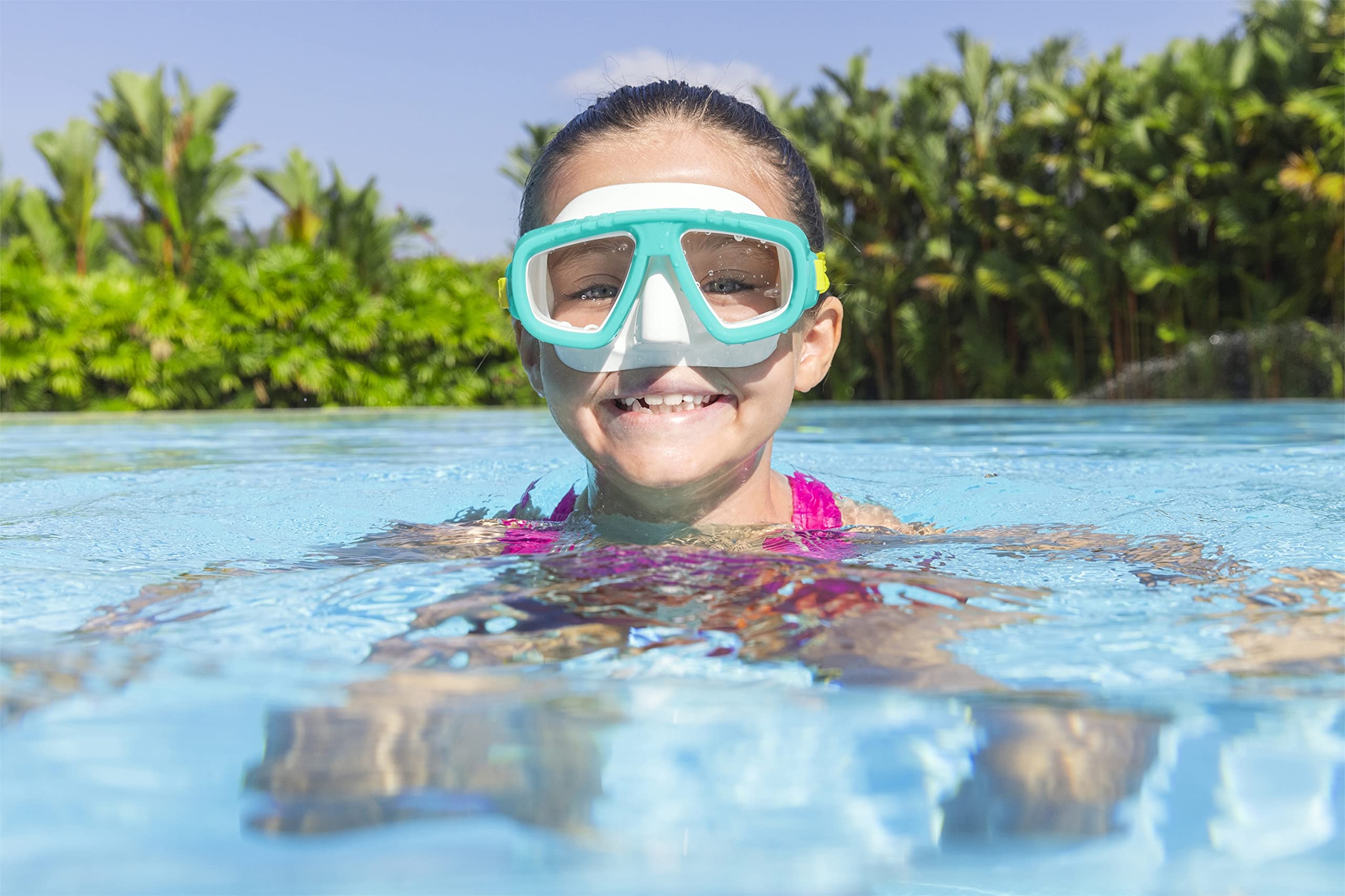 BESTWAY - Maska do nurkowania Lil' Caymen - Akcesorium do nurkowania - 22011N - Losowy model - 3 lata i 6 lat - Poliwęglan - 17 cm - Dziecko - Snorkeling - Artykuł sportowy