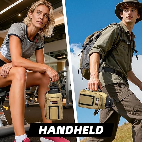 Miniatura 7 de NATURE PIONEOR Soporte para botella de agua con correa ajustable  263236404664 onzas con aislamiento para botella de agua con mango de paracaídas y