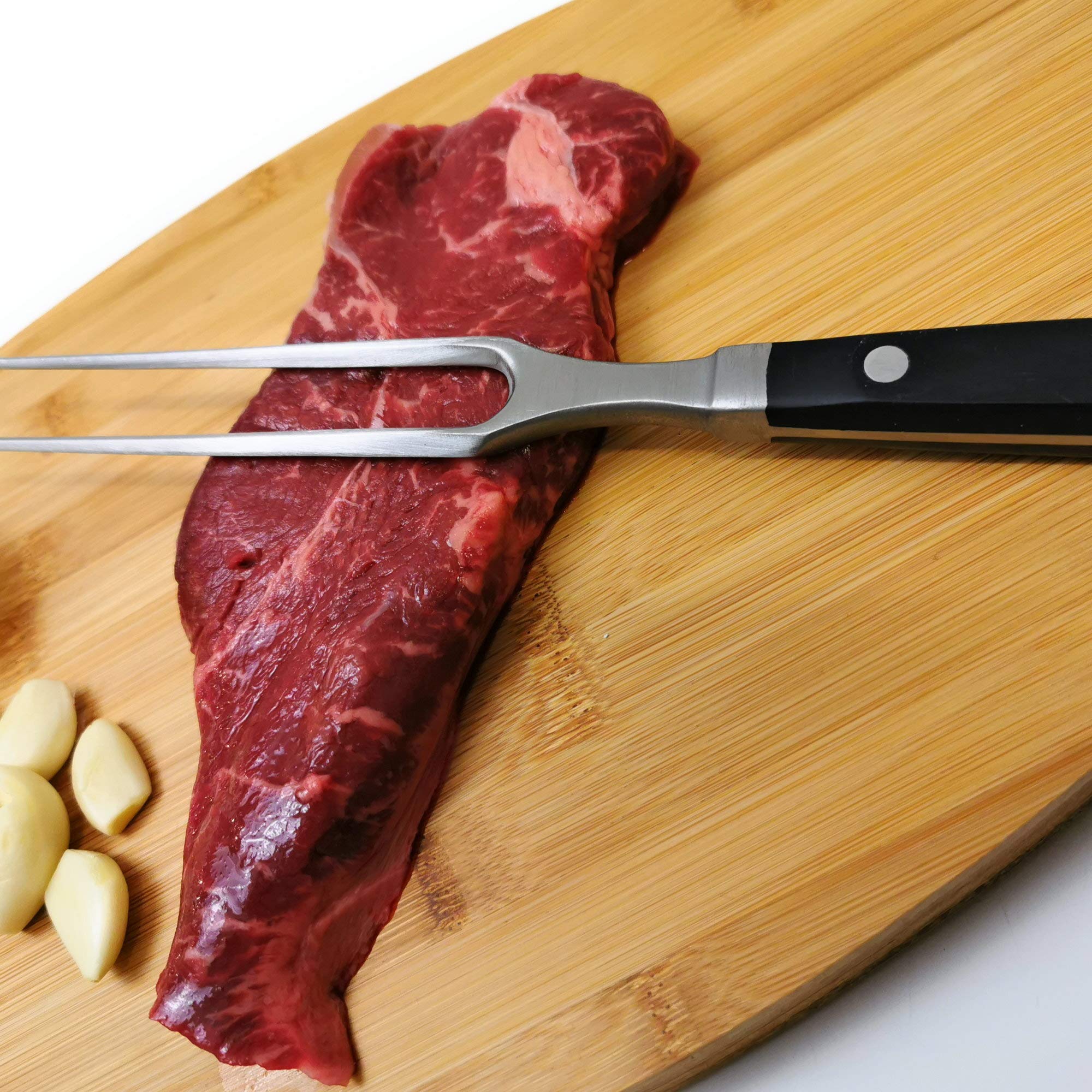 Kerafactum Bratengabel Fleischgabel Grillgabel Tranchiergabel Fleisch Braten Gabel für Bratenstücke und Grillfleisch aus hochwertigem Edelstahl extra schwere Qualität 29 cm Meat Fork (Packung mit 2)