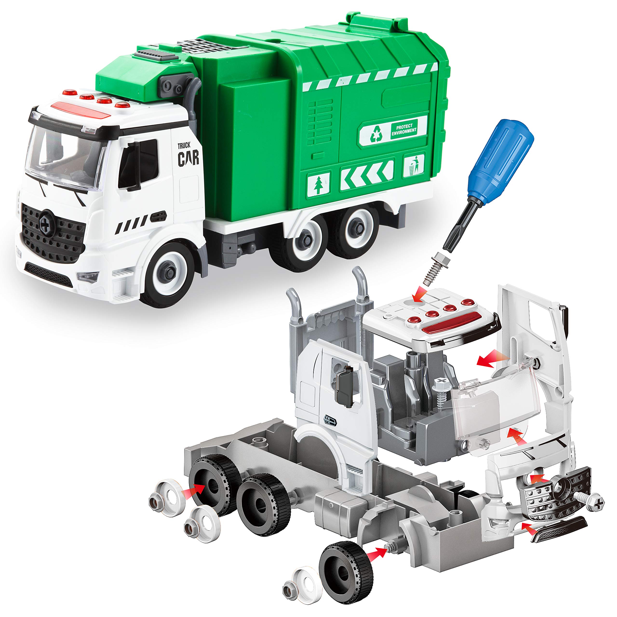 Buy JOYIN Recycling Garbage Truck Toy, Kids DIY Assembly Trash Truck