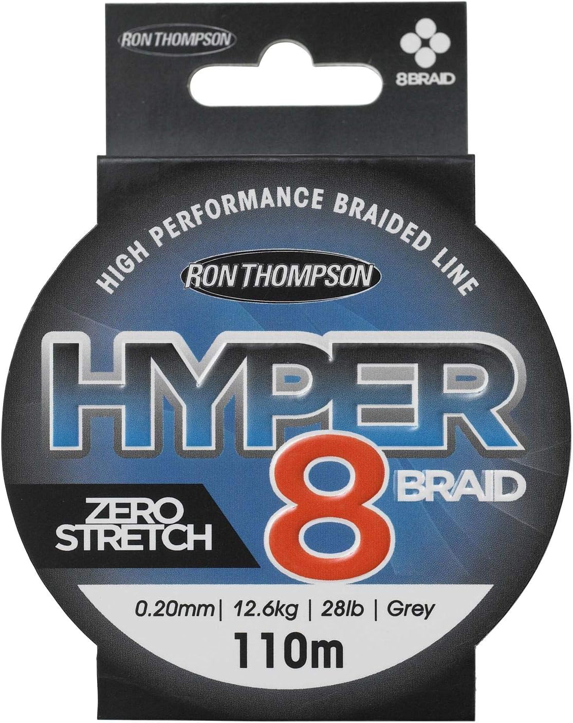 Ron Thompson Hyper 8-Braid 110m 0.13mm 7.2kg-16lb Dark Grey